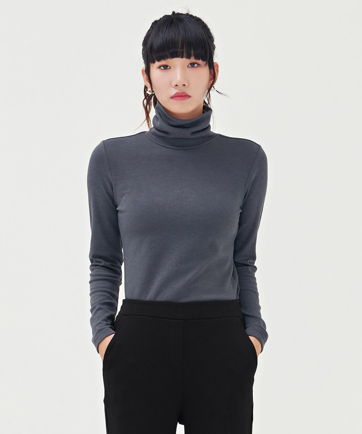체이스컬트(CHASECULT) 공용 데일리 터틀넥 티셔츠-BGZU5104E0B
