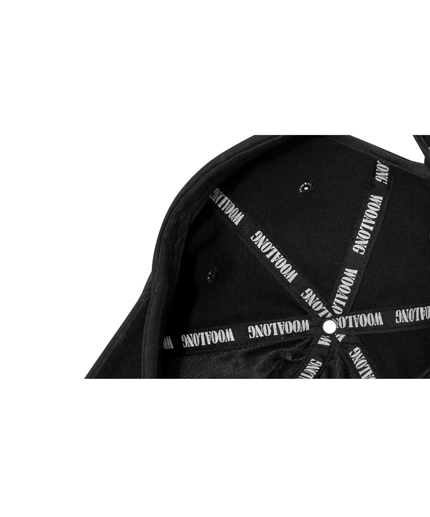 MUSINSA公式 | WOOALONG Deep signature logo ball cap_BLACK