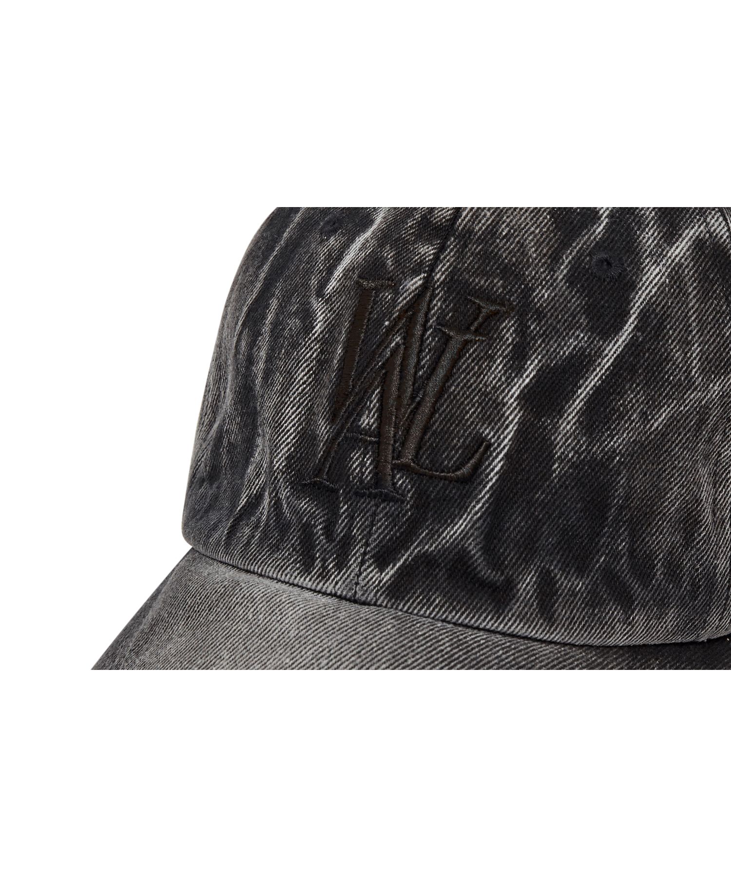 MUSINSA公式 | WOOALONG Signature denim damage ball cap_DARK GRAY