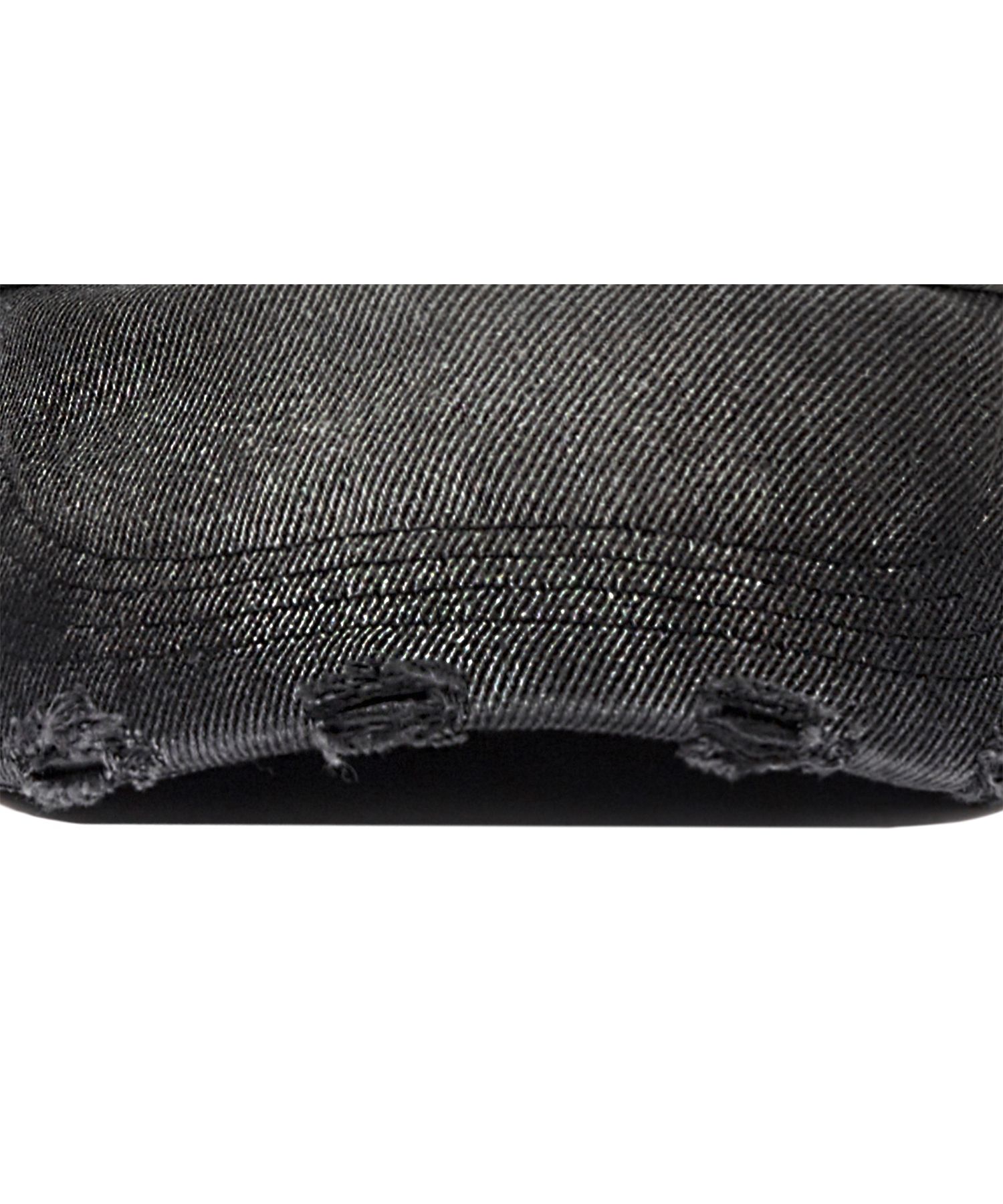 MUSINSA公式 | WOOALONG Signature denim damage ball cap_DARK GRAY