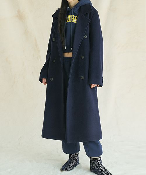 MUSINSA | AVANDRESS 125CM Super Long Loose-fit Double Coat