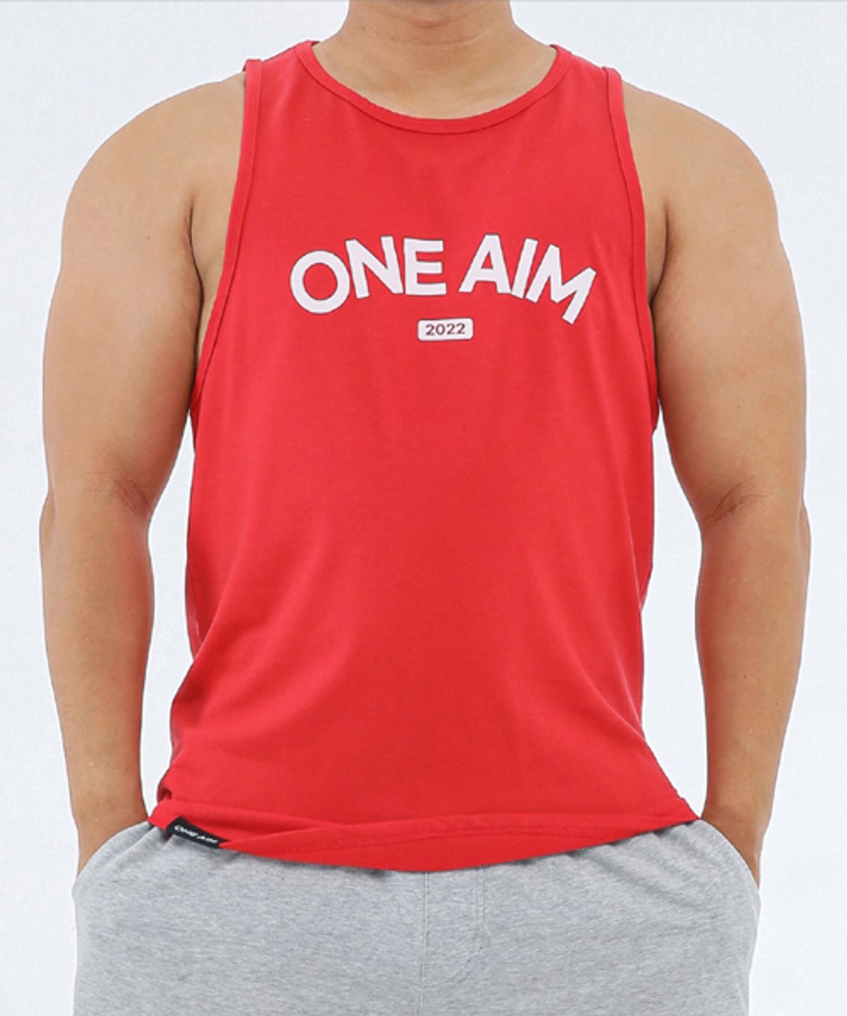 원에임(ONEAIM) 아치로고 헬스나시 민소매 3컬러