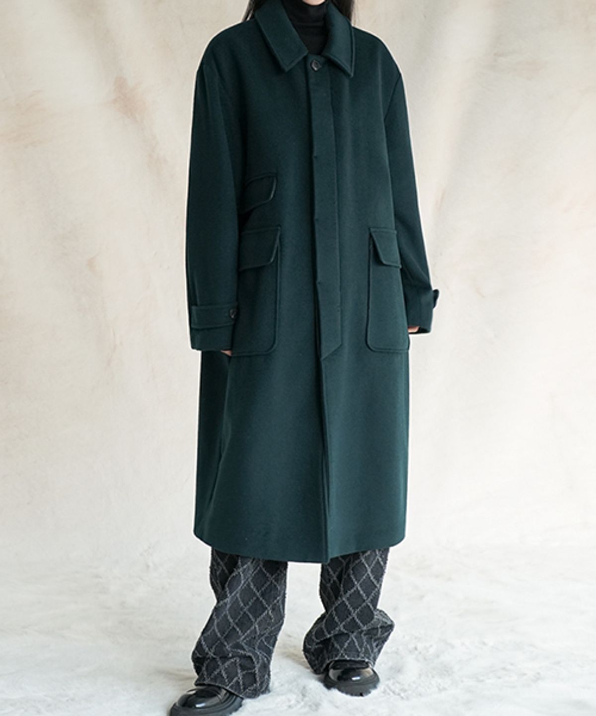 어반드레스(AVANDRESS) 125CM 슈퍼 롱 유니섹스 발마칸 코트 블랙