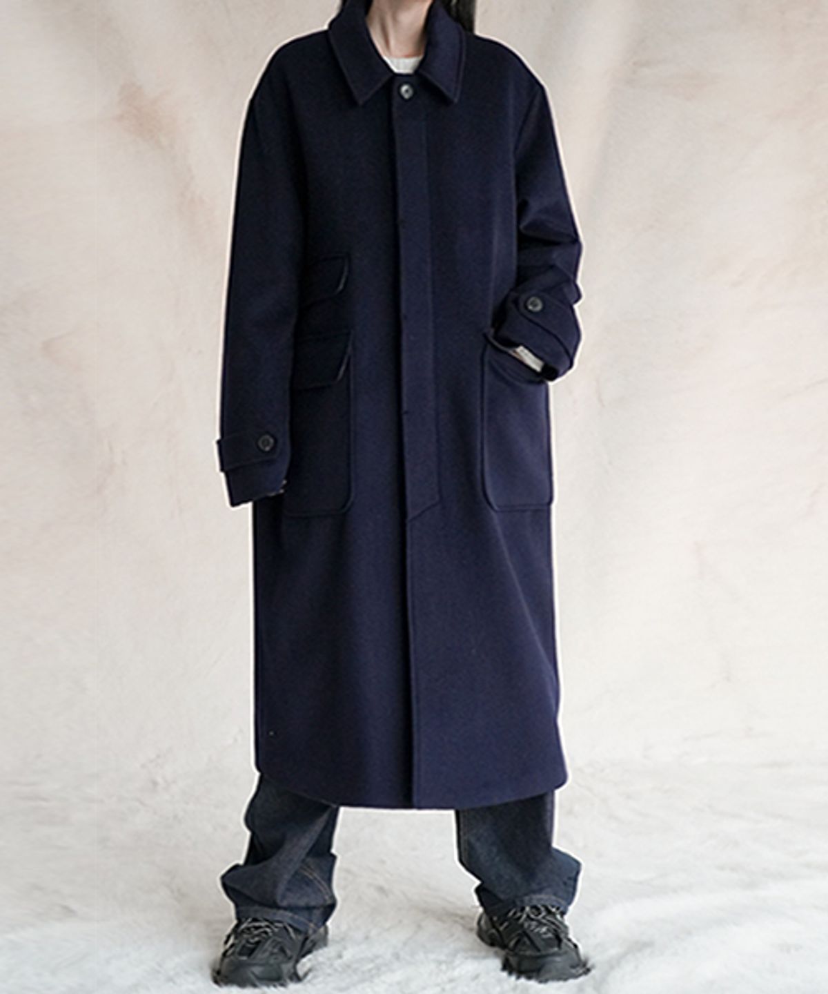 어반드레스(AVANDRESS) 125CM 슈퍼 롱 유니섹스 발마칸 코트 블랙