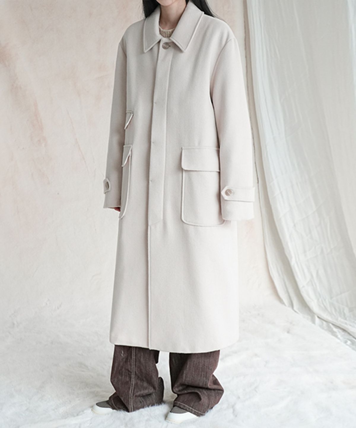 어반드레스(AVANDRESS) 125CM 슈퍼 롱 유니섹스 발마칸 코트 블랙
