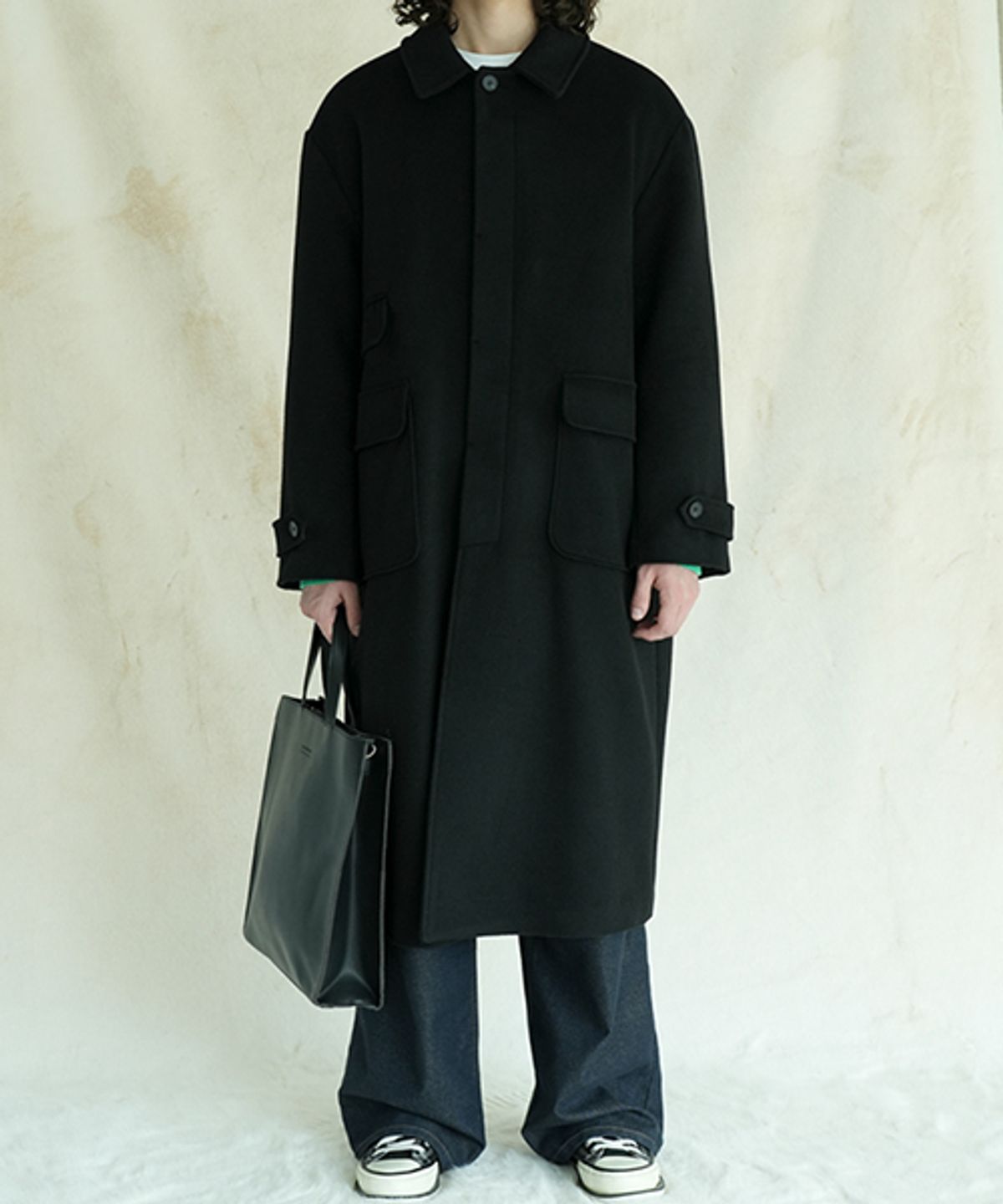 어반드레스(AVANDRESS) 125CM 슈퍼 롱 유니섹스 발마칸 코트 블랙