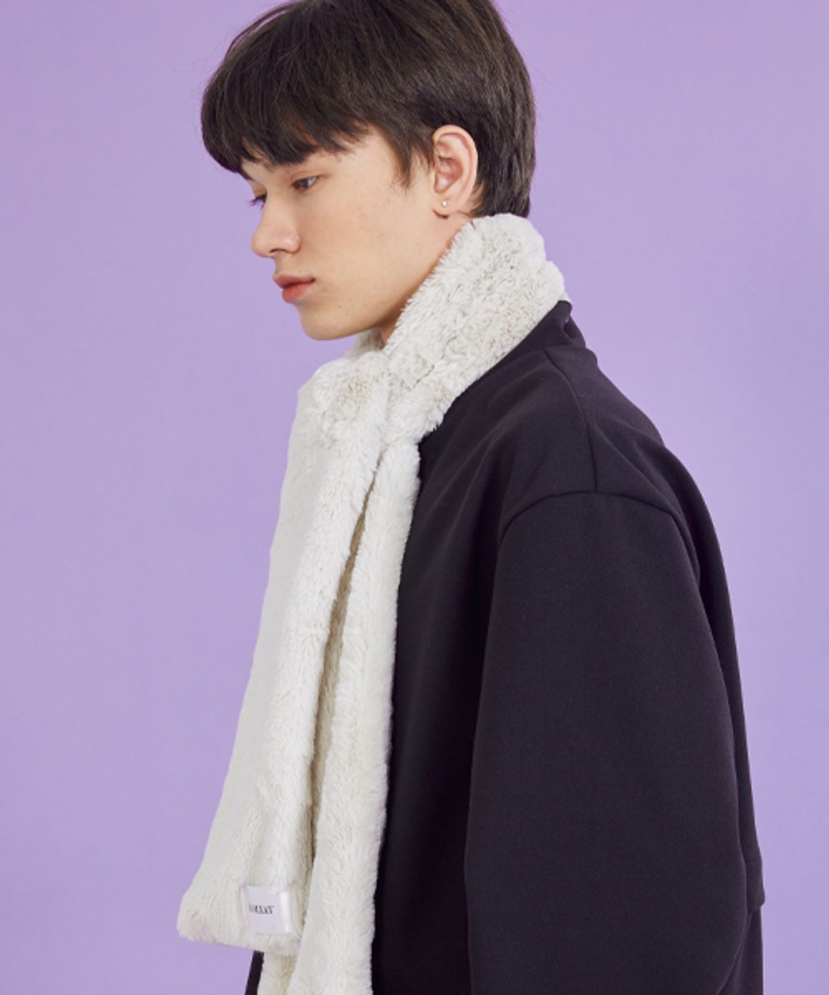 콜릿(KOLEAT) MEN 데일리 웜 히팅 퍼 목도리 [IVORY] 겨울 ver.