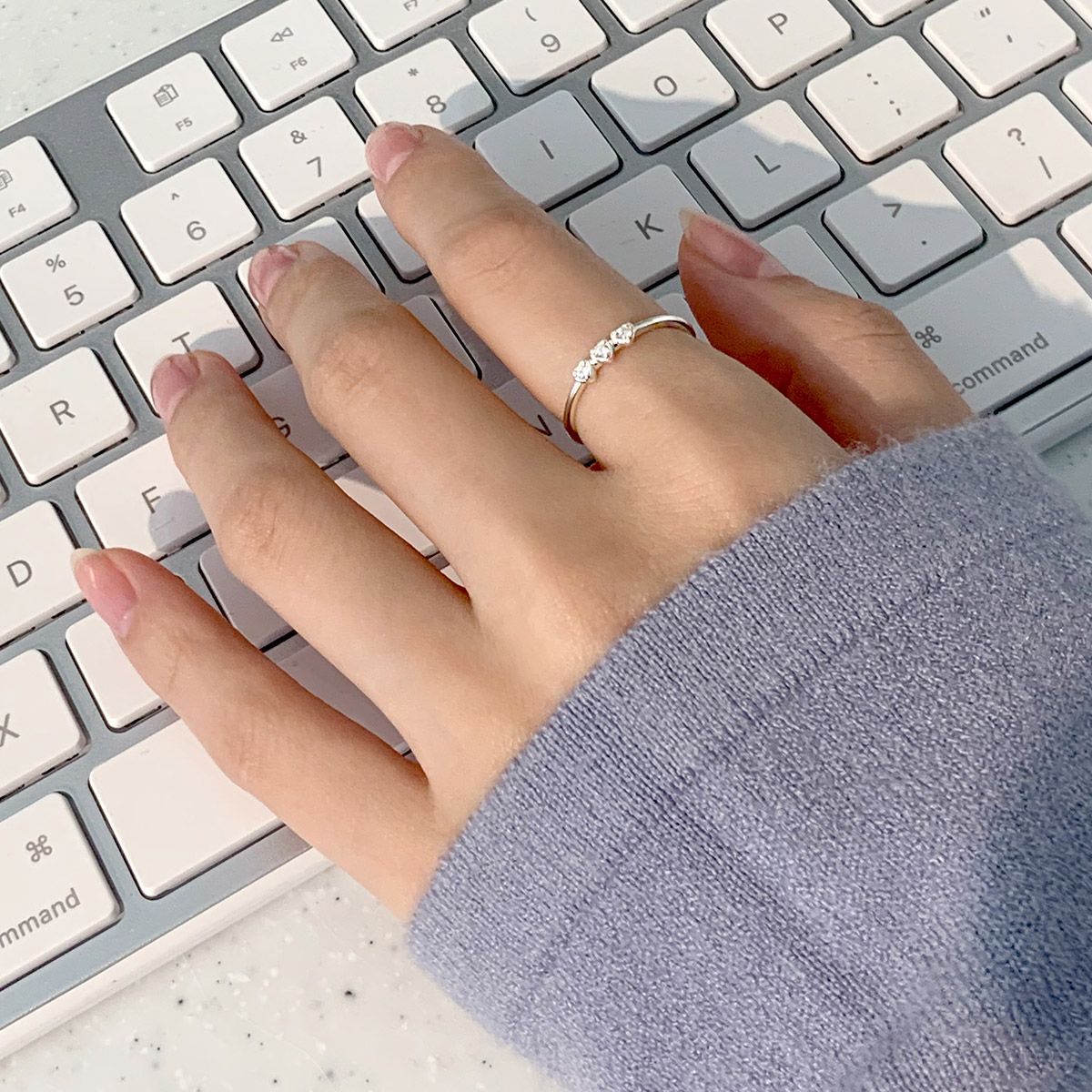 47베이지(47BAG) 925 Silver Carina Stack Ring/ 카리나