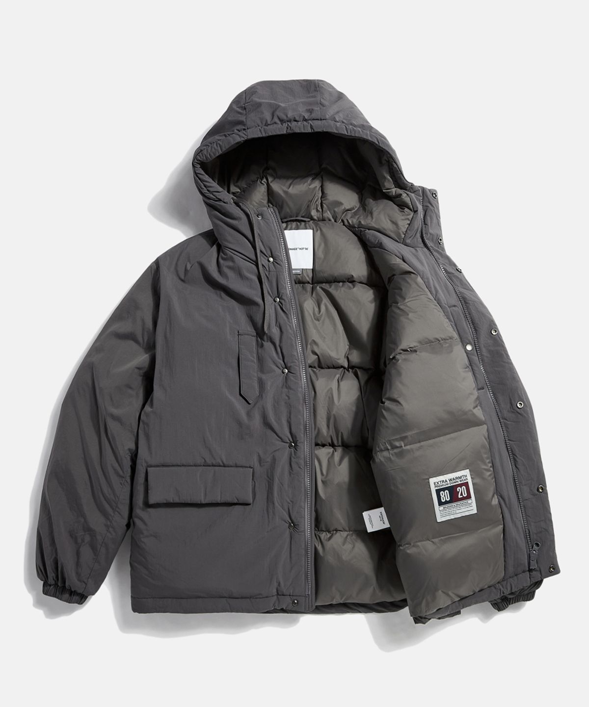 에스피오나지(ESPIONAGE) Dyer Hooded Down Parka Fog