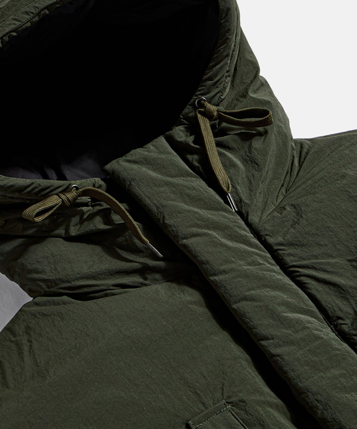 에스피오나지(ESPIONAGE) Dyer Hooded Down Parka Dark Green