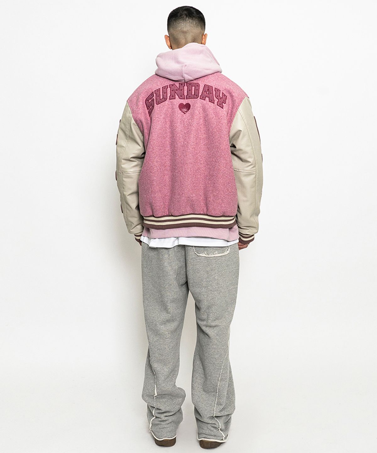 선데이후르츠마켓(SUNDAY FRUIT MARKET) SUNDAY VARSITY JACKET PINK