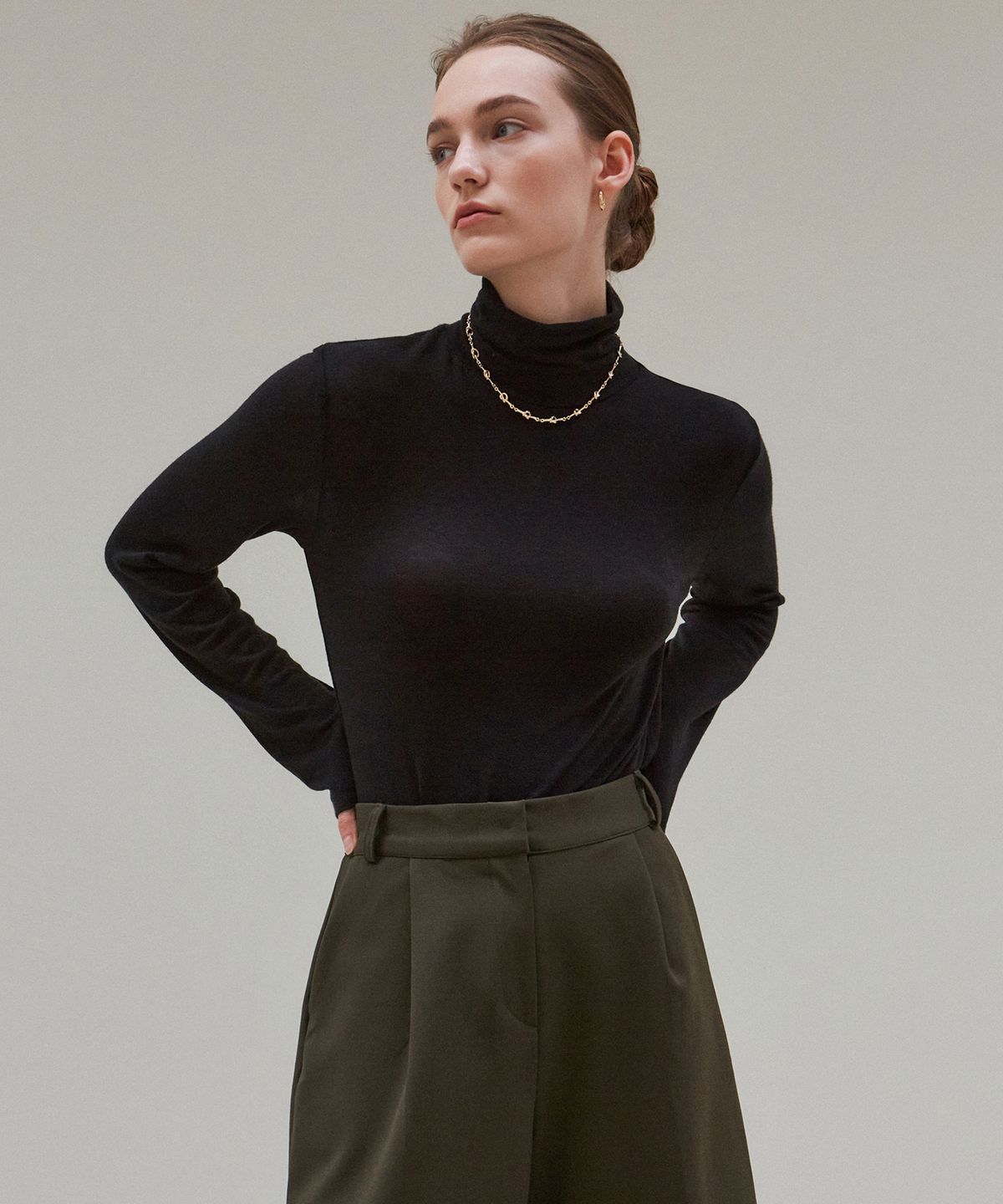 닉앤니콜(NICK&NICOLE) LONG SLEEVE TURTLENECK TOP_BLACK