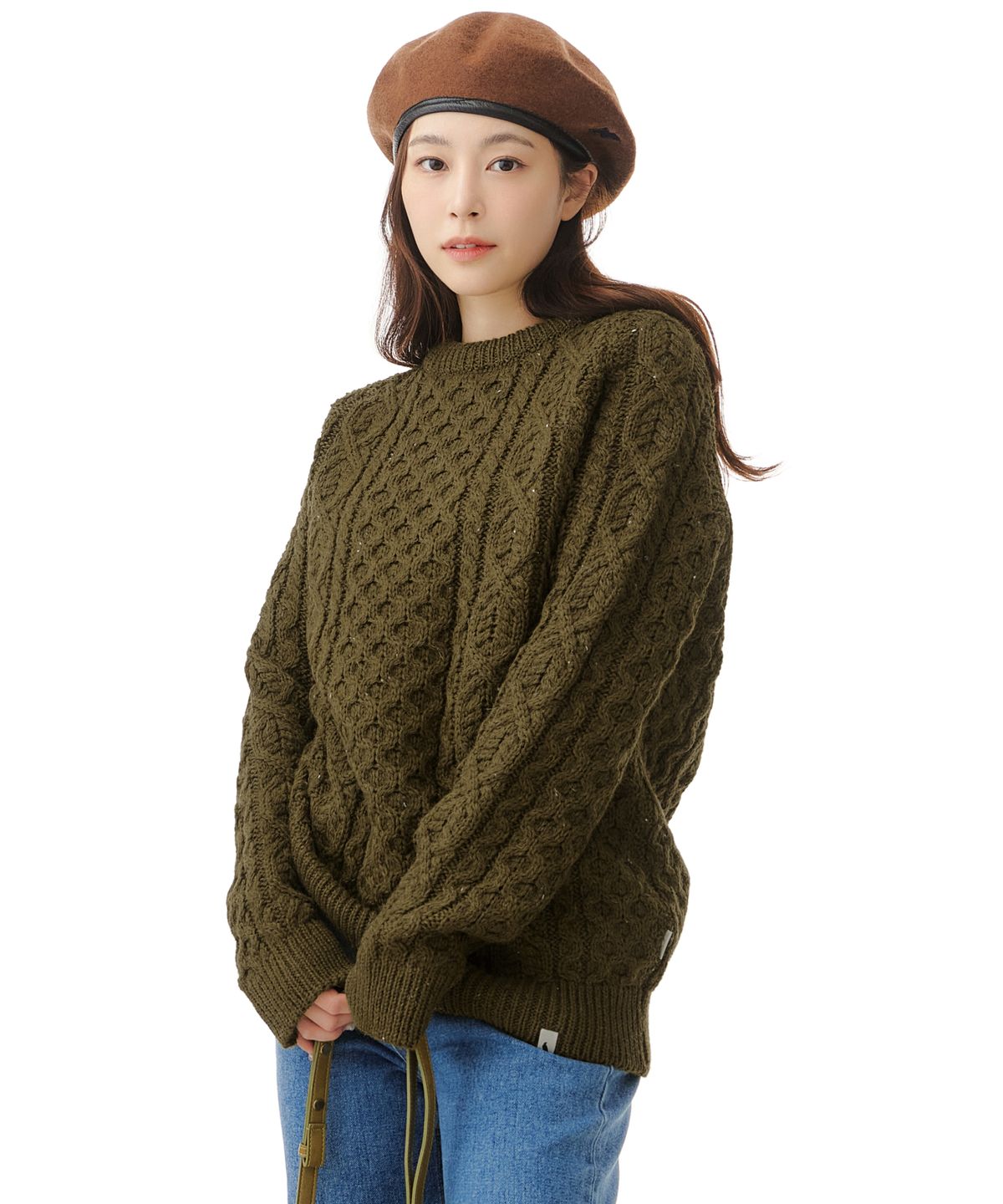 페레그린(PEREGRINE) 허드슨 아란 점퍼 니트 카키 / WJ 5740