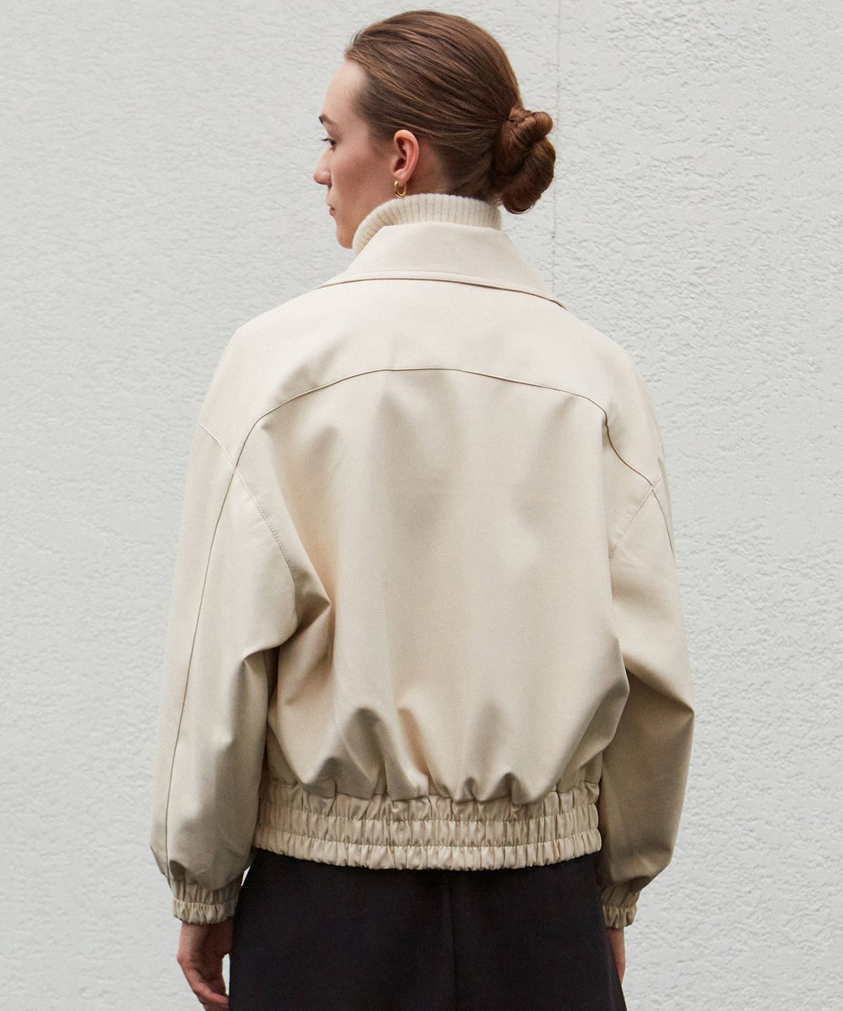 닉앤니콜(NICK&NICOLE) FAUX LEATHER BLOUSON_CREAM