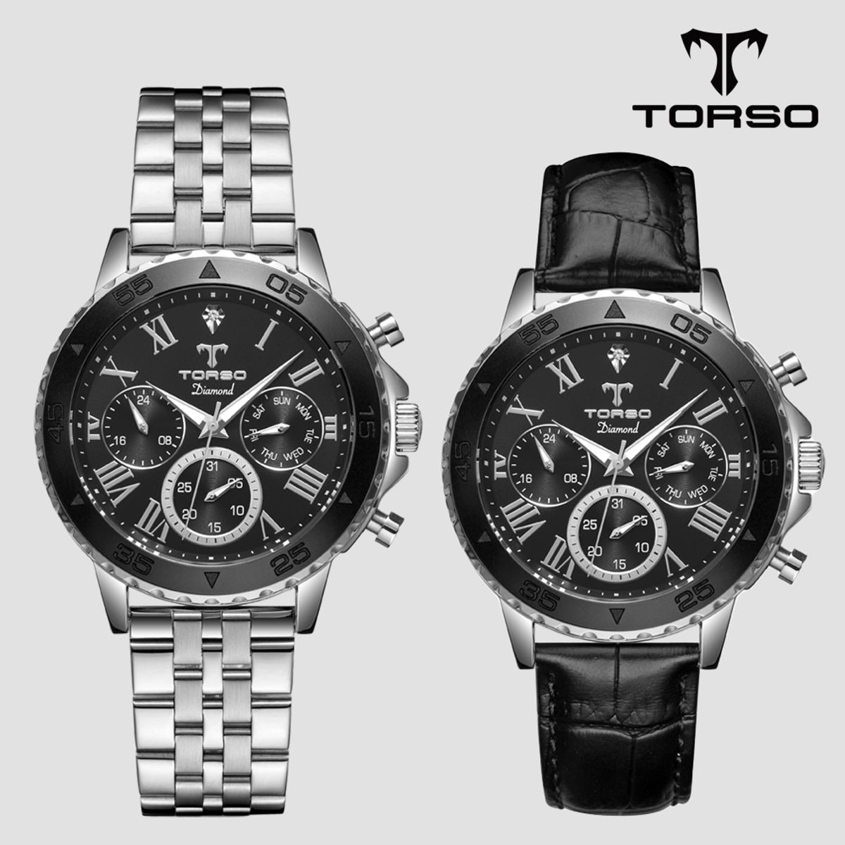 토르소(TORSO) T76-SBS 발리오스 멀티 다이아몬드 워치 메탈 남자 시계