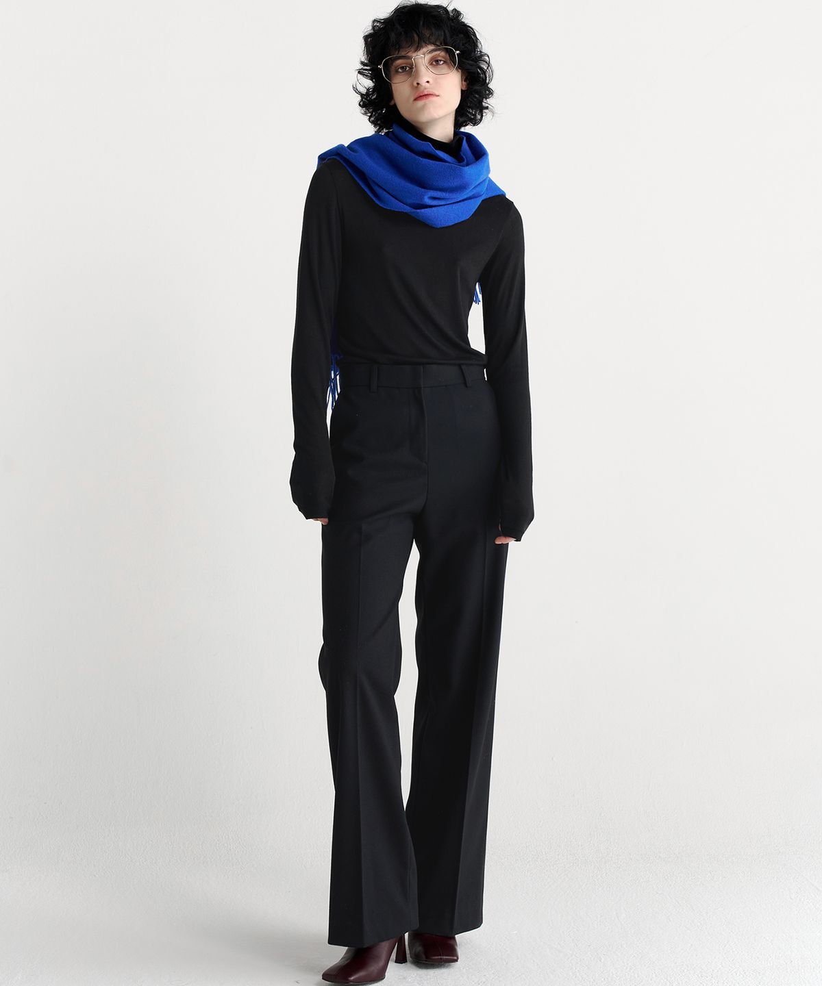 마롭(MALOUPE) 2116 양면기모 세미와이드 팬츠(블랙)