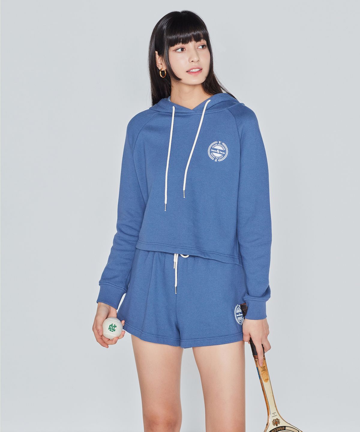 데이브앤데이즈(DAVE&DAZE) CROP HOODIE (BLUE)