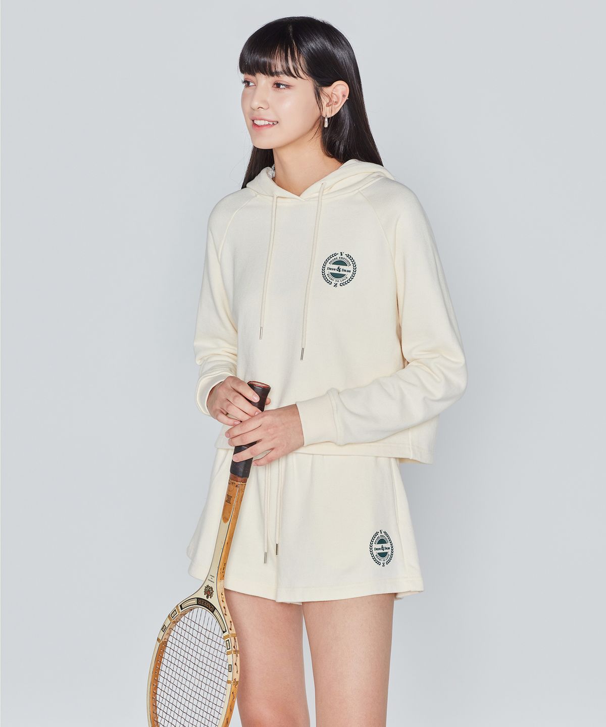 데이브앤데이즈(DAVE&DAZE) CROP HOODIE (IVORY)