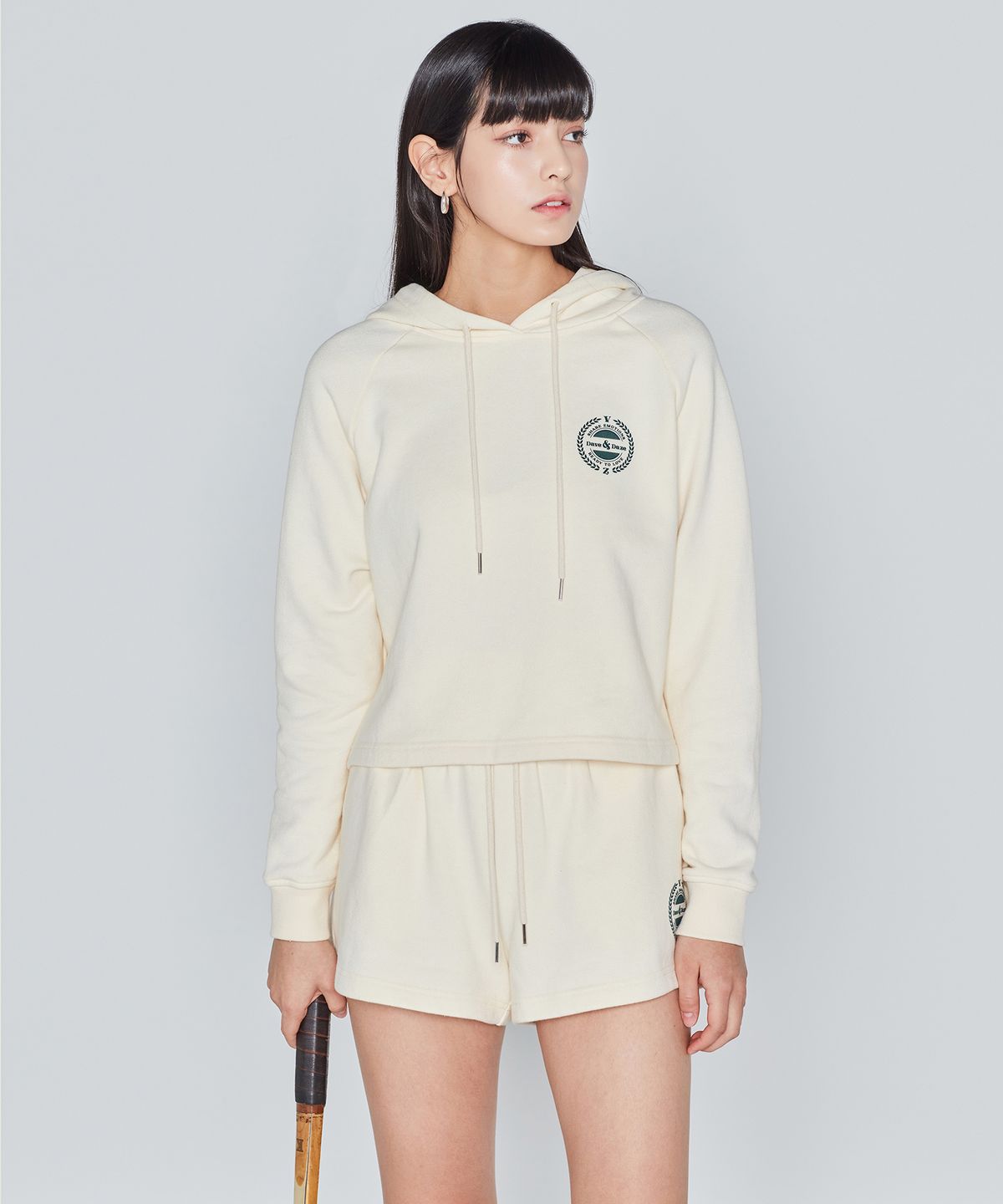 데이브앤데이즈(DAVE&DAZE) CROP HOODIE (IVORY)