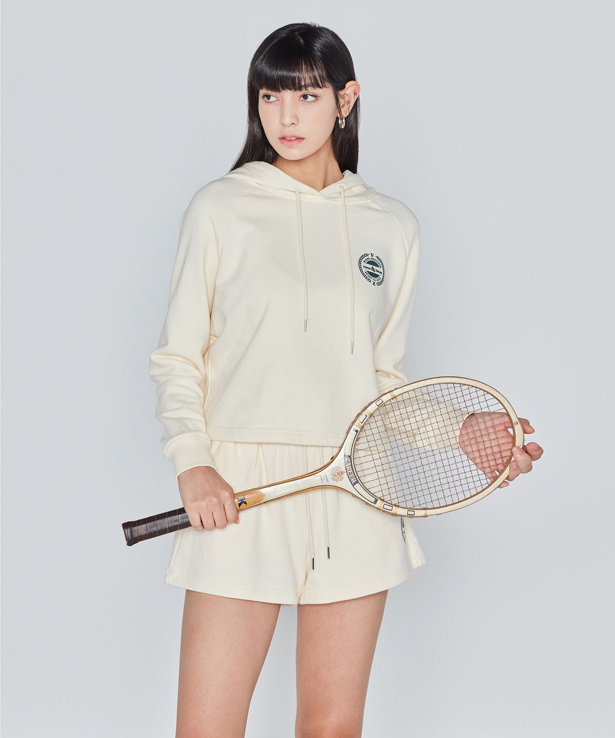 데이브앤데이즈(DAVE&DAZE) CROP HOODIE (IVORY)