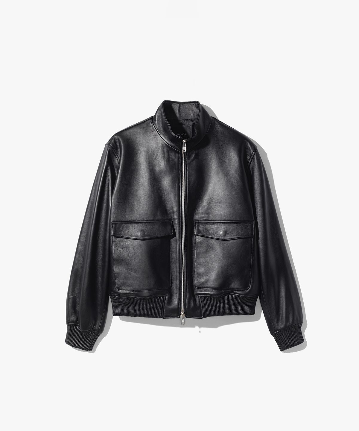 앤드로스(ANDROS) Lamb Leather High Neck Blouson (Black)
