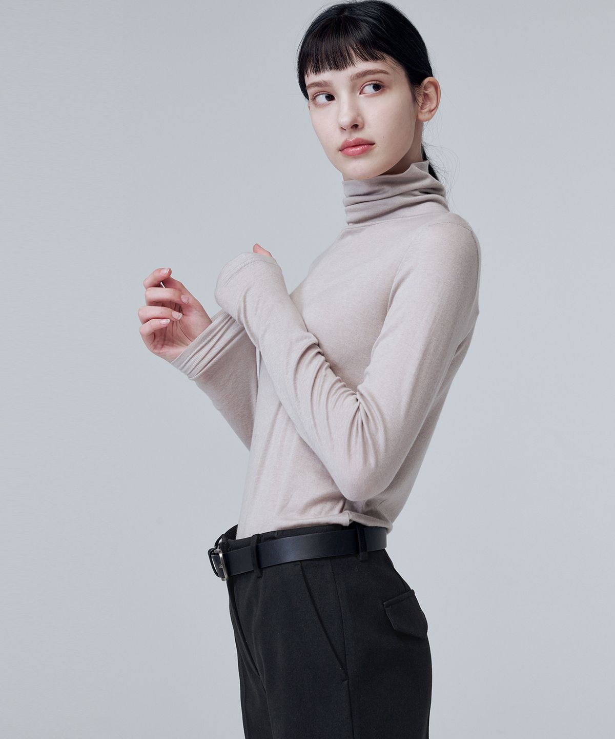 마롭(MALOUPE) 5101 울블렌드 롤넥 티셔츠 (베이지)