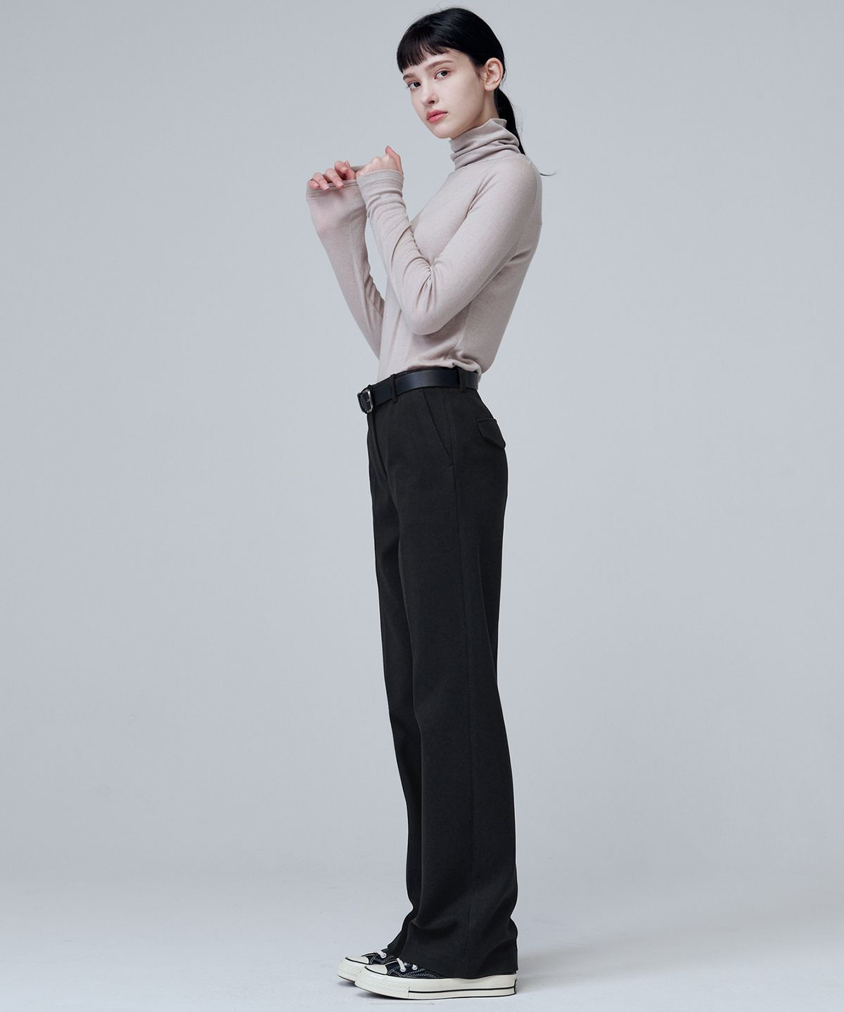 마롭(MALOUPE) 5101 울블렌드 롤넥 티셔츠 (베이지)