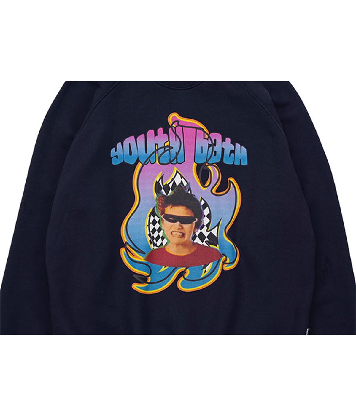 유쓰배쓰(YOUTHBATH) PUNK BOY RAGLAN SWEAT SHIRT_NAVY