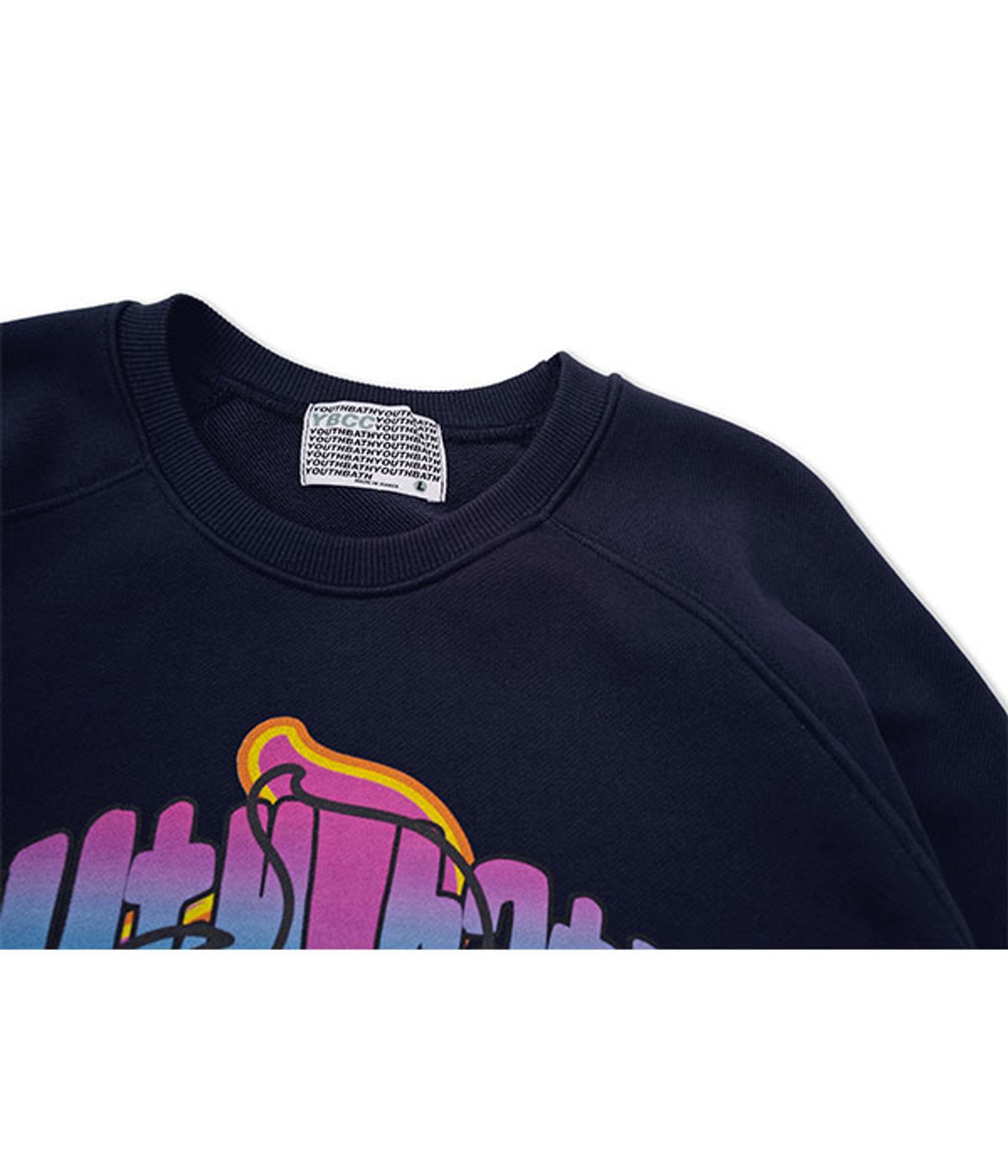 유쓰배쓰(YOUTHBATH) PUNK BOY RAGLAN SWEAT SHIRT_NAVY