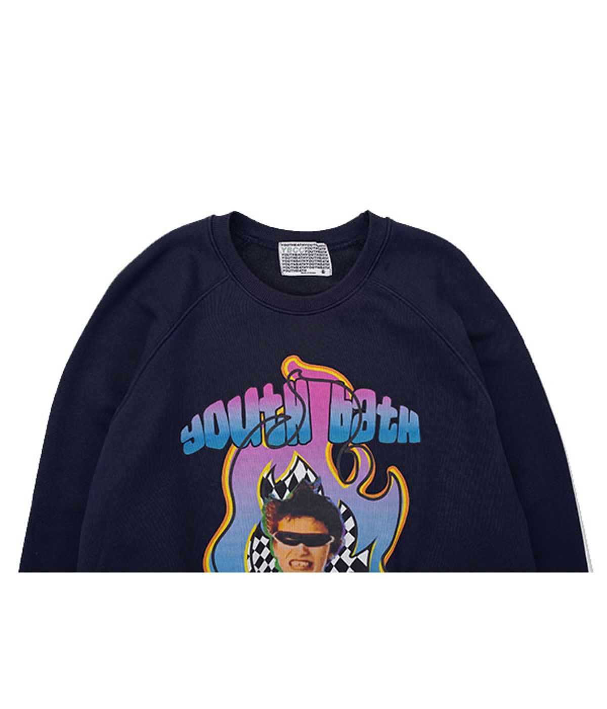 유쓰배쓰(YOUTHBATH) PUNK BOY RAGLAN SWEAT SHIRT_NAVY