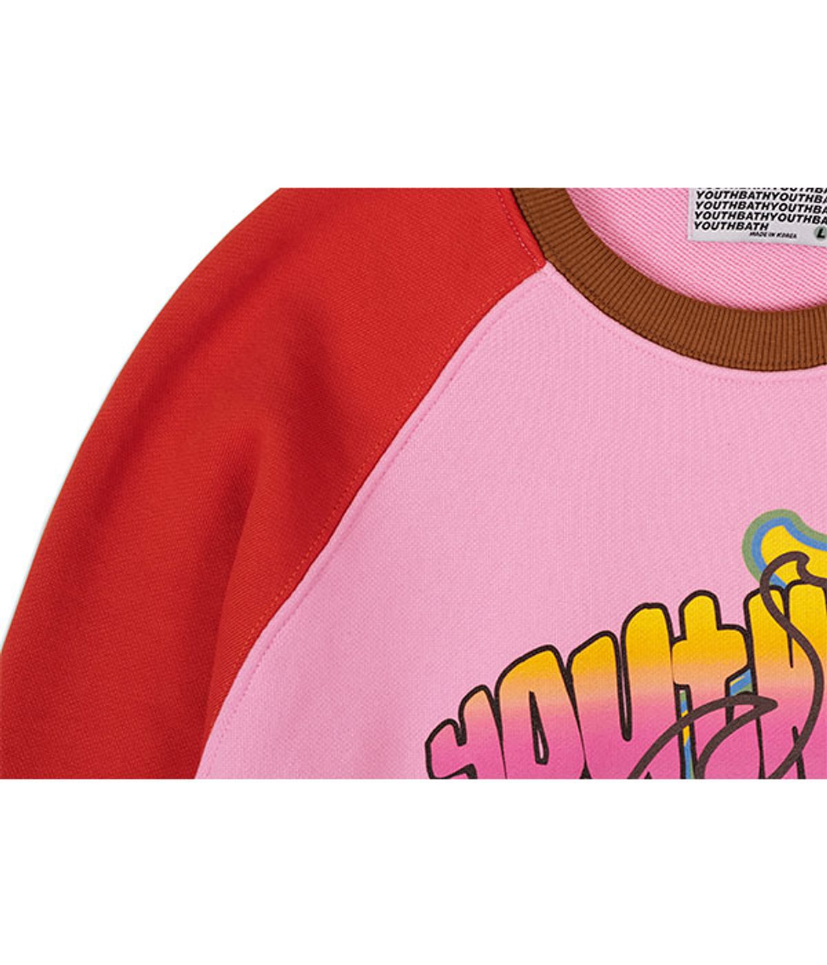 유쓰배쓰(YOUTHBATH) PUNK BOY RAGLAN SWEAT SHIRT_PINK