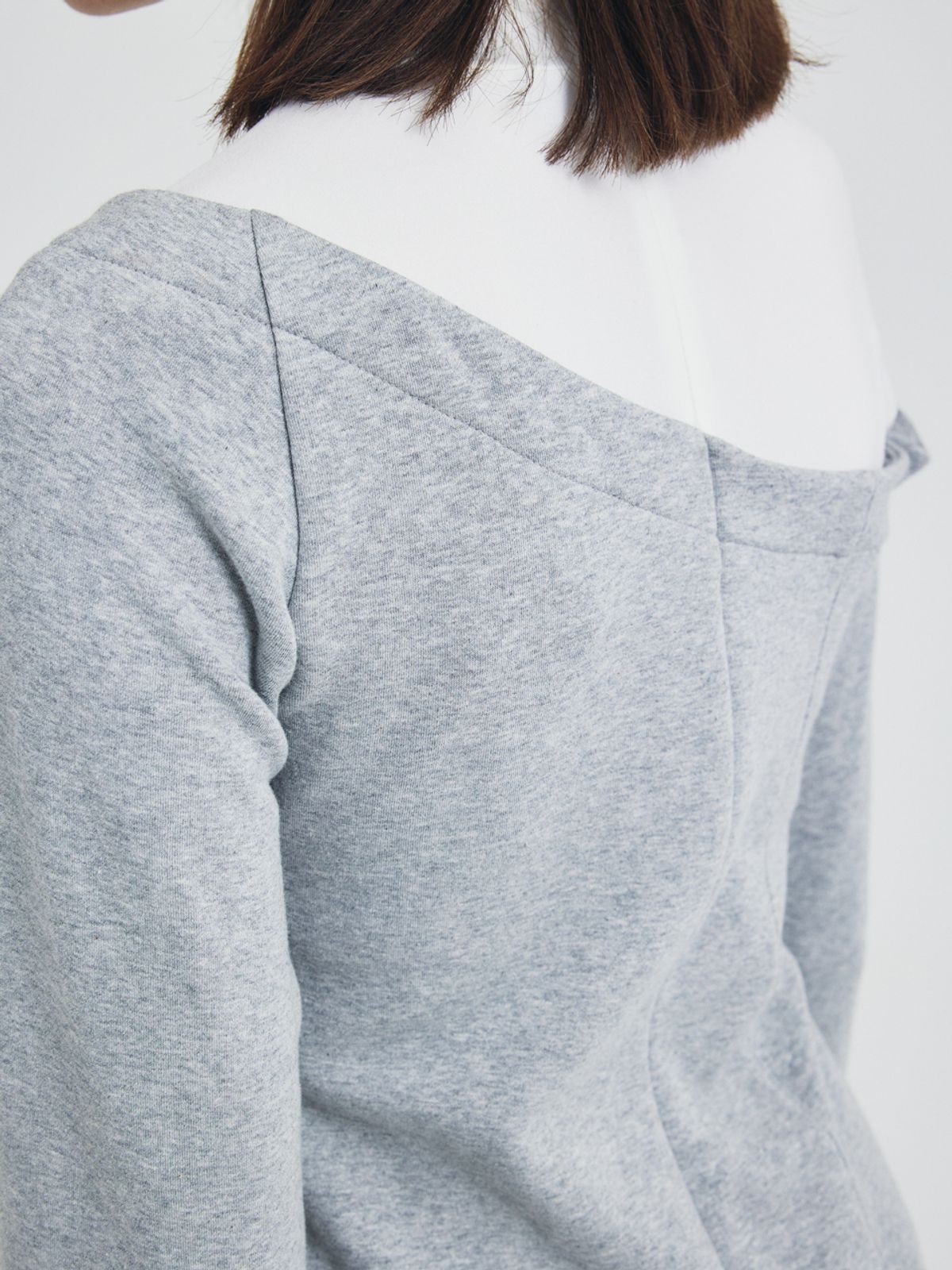 쎄이연(SAYYEON) Turtle Neck Double Layered Mini Dress Melange Gray