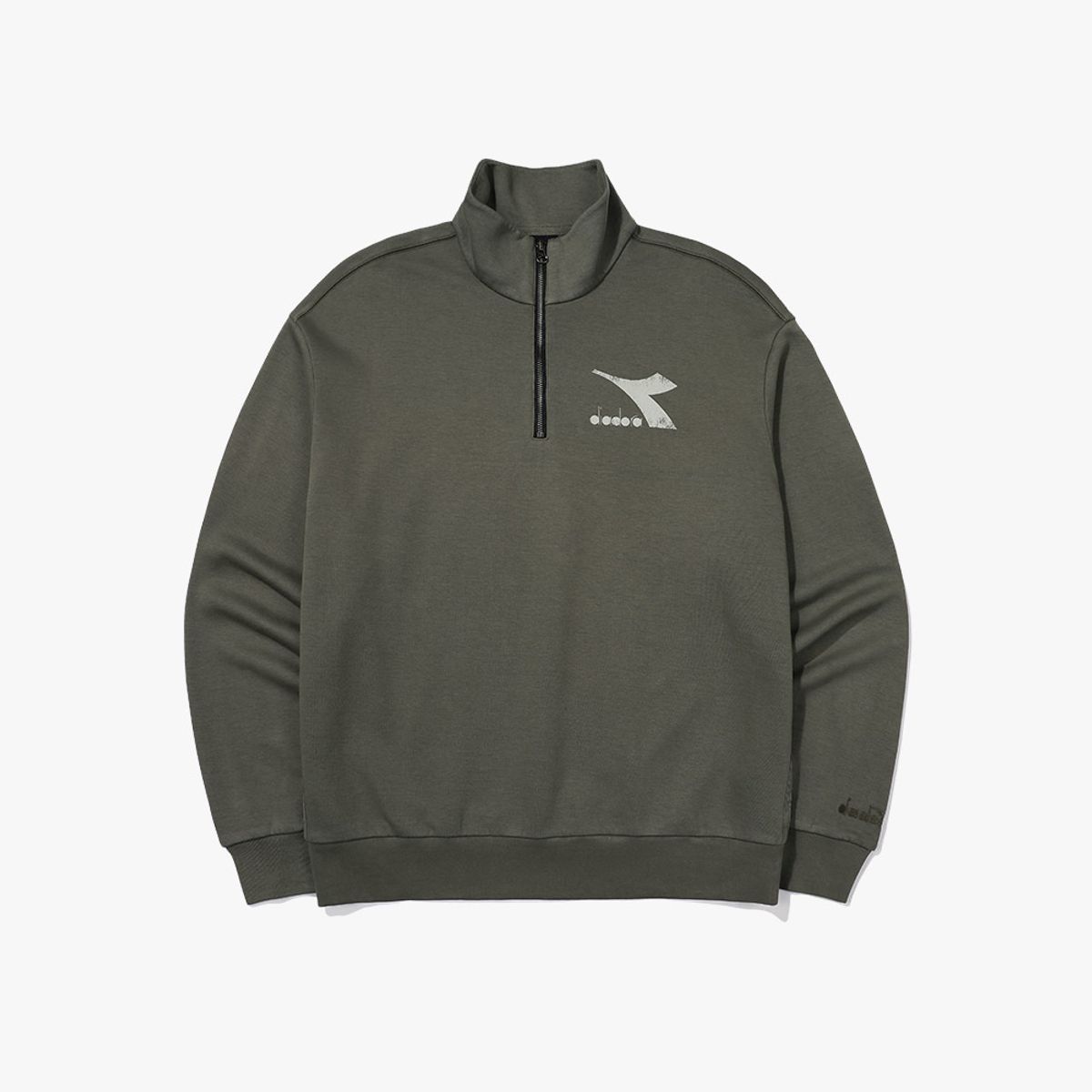 디아도라(diadora) 피그먼트 다잉 하프 집업 맨투맨 KHAKI
