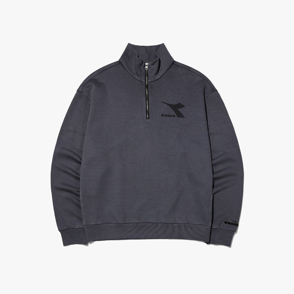 디아도라(diadora) 피그먼트 다잉 하프 집업 맨투맨 GRAY