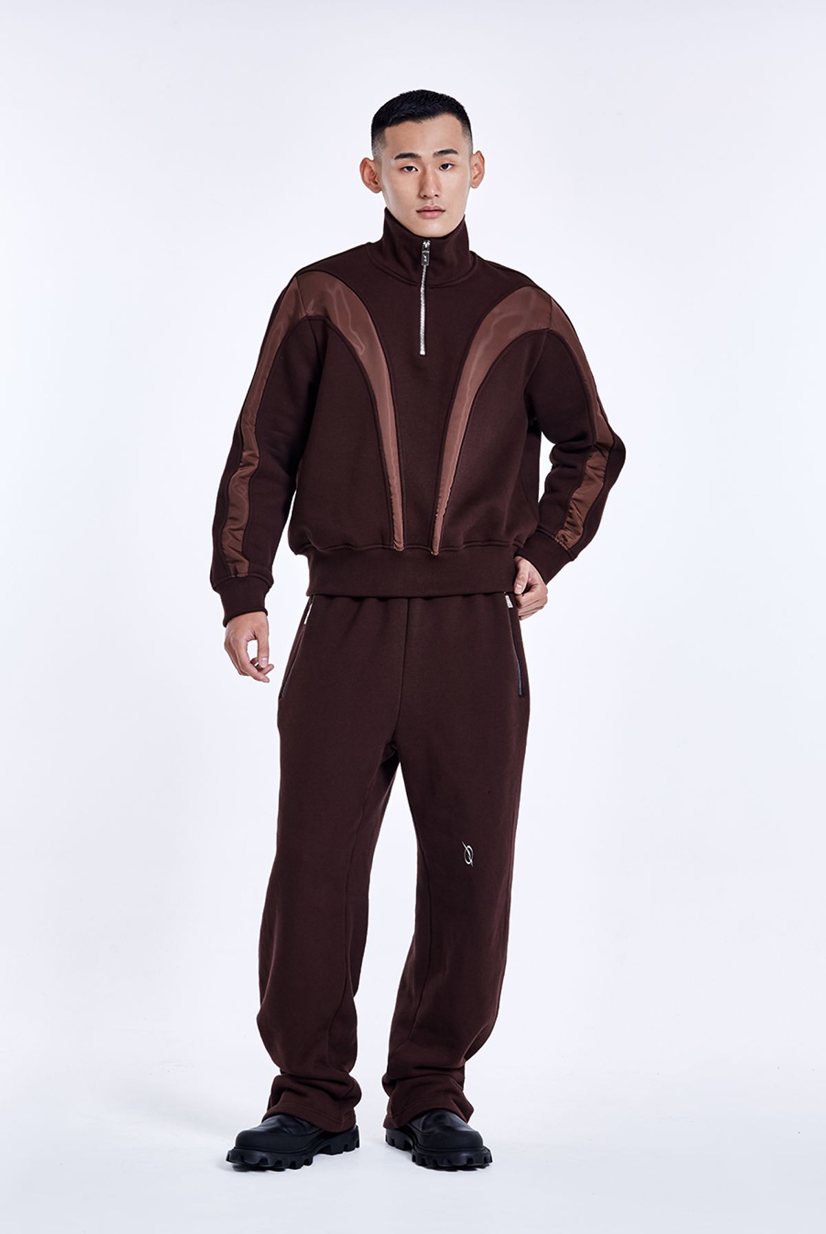 51퍼센트(51PERCENT) Bulky Line Half Zip up - Dark Brown