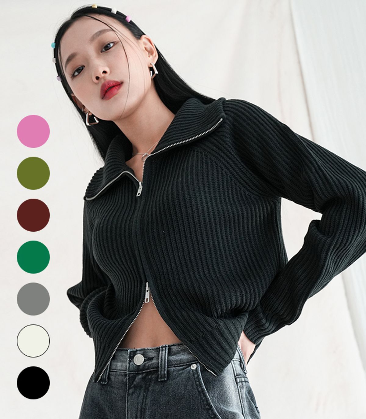 어반드레스(AVANDRESS) Collar Two-way Knitwear - 7COL