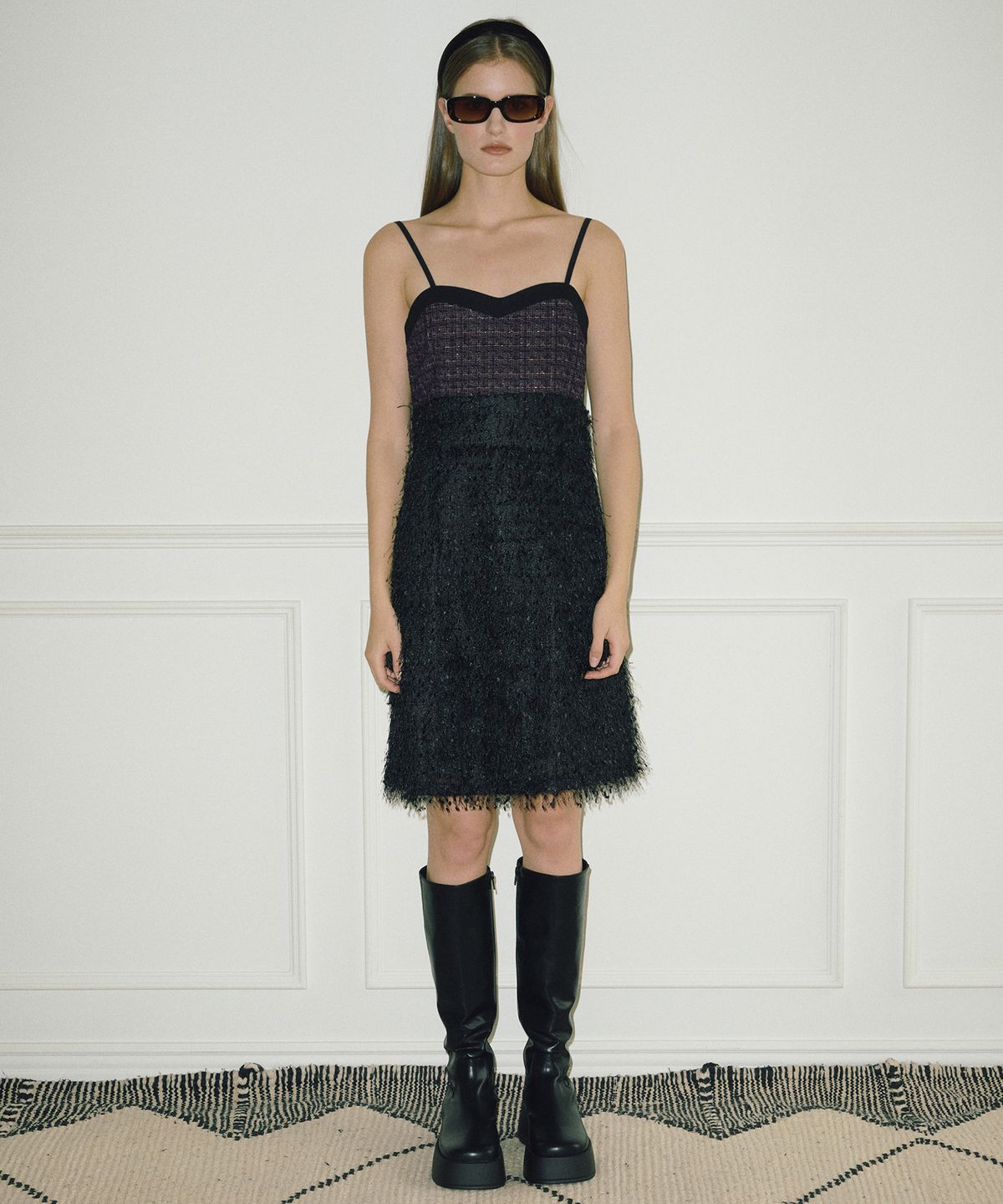 에트몽(ETMON) Slip Fluffy Mini Dress  Pink