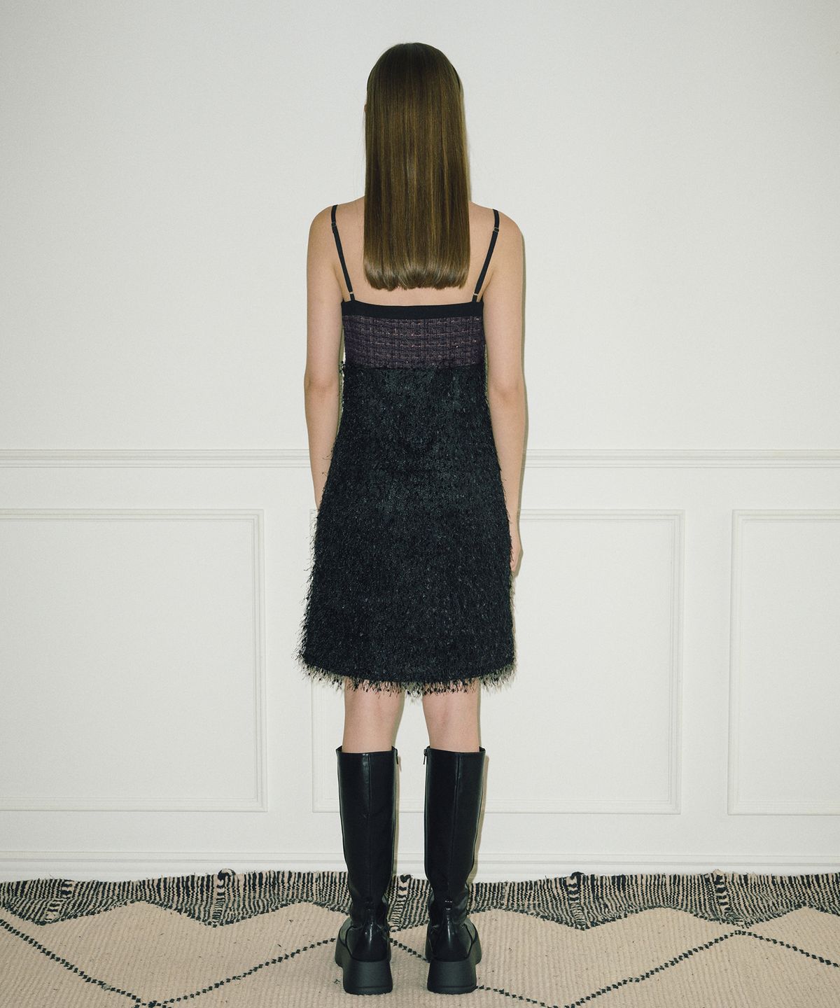 에트몽(ETMON) Slip Fluffy Mini Dress  Pink