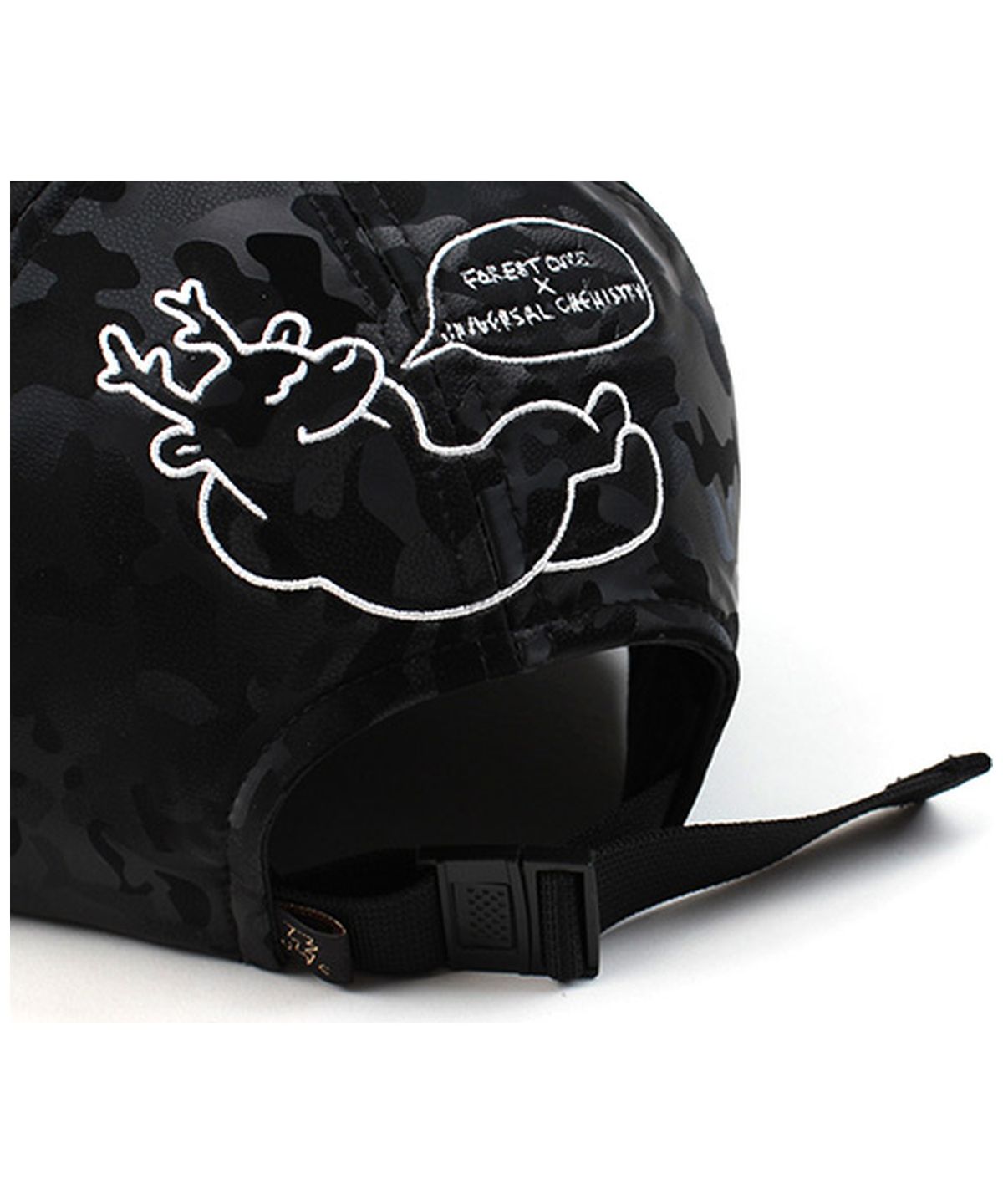 유니버셜 케미스트리(UNIVERSAL CHEMISTRY) FOREST CUBE Camo Leather Ballcap 카모가죽볼캡