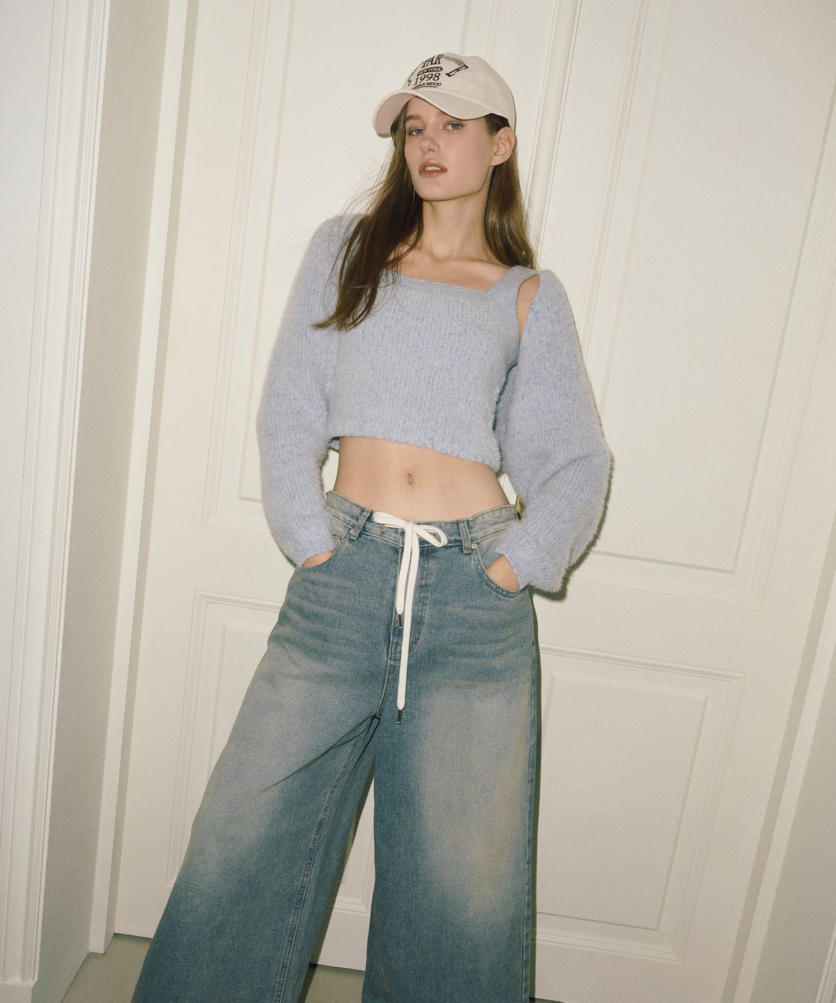 에트몽(ETMON) Bolero Set-Up Knit  Sky Blue