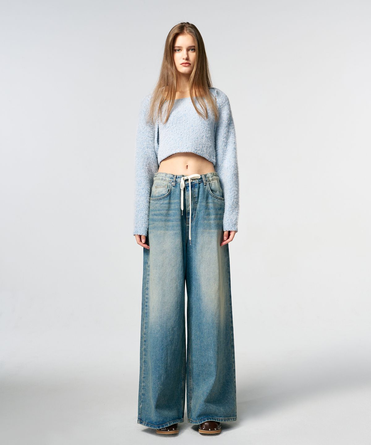 에트몽(ETMON) Bolero Set-Up Knit  Sky Blue