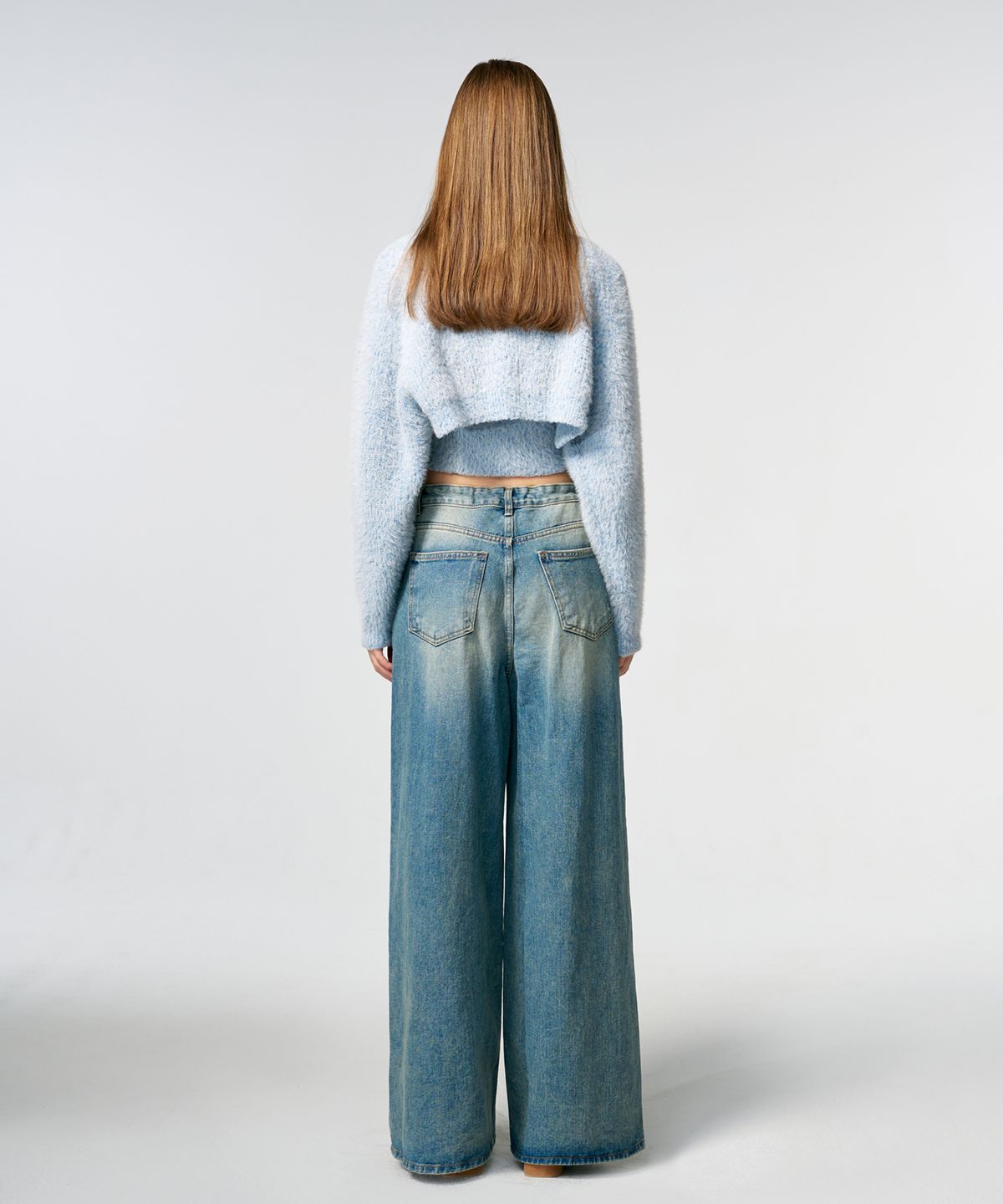 에트몽(ETMON) Bolero Set-Up Knit  Sky Blue