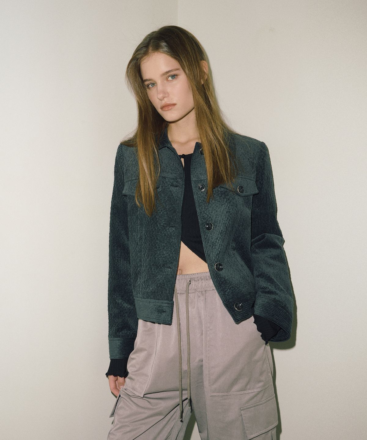 에트몽(ETMON) Corduroy Jacket  Blue Green