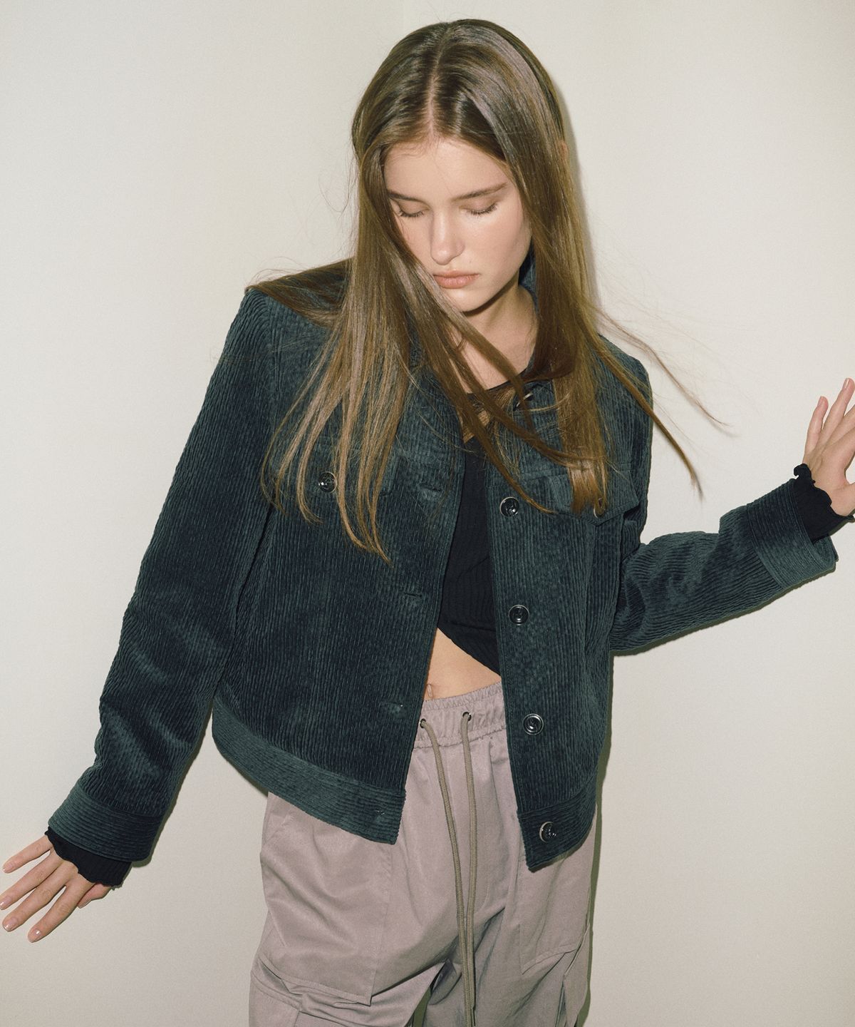 에트몽(ETMON) Corduroy Jacket  Blue Green