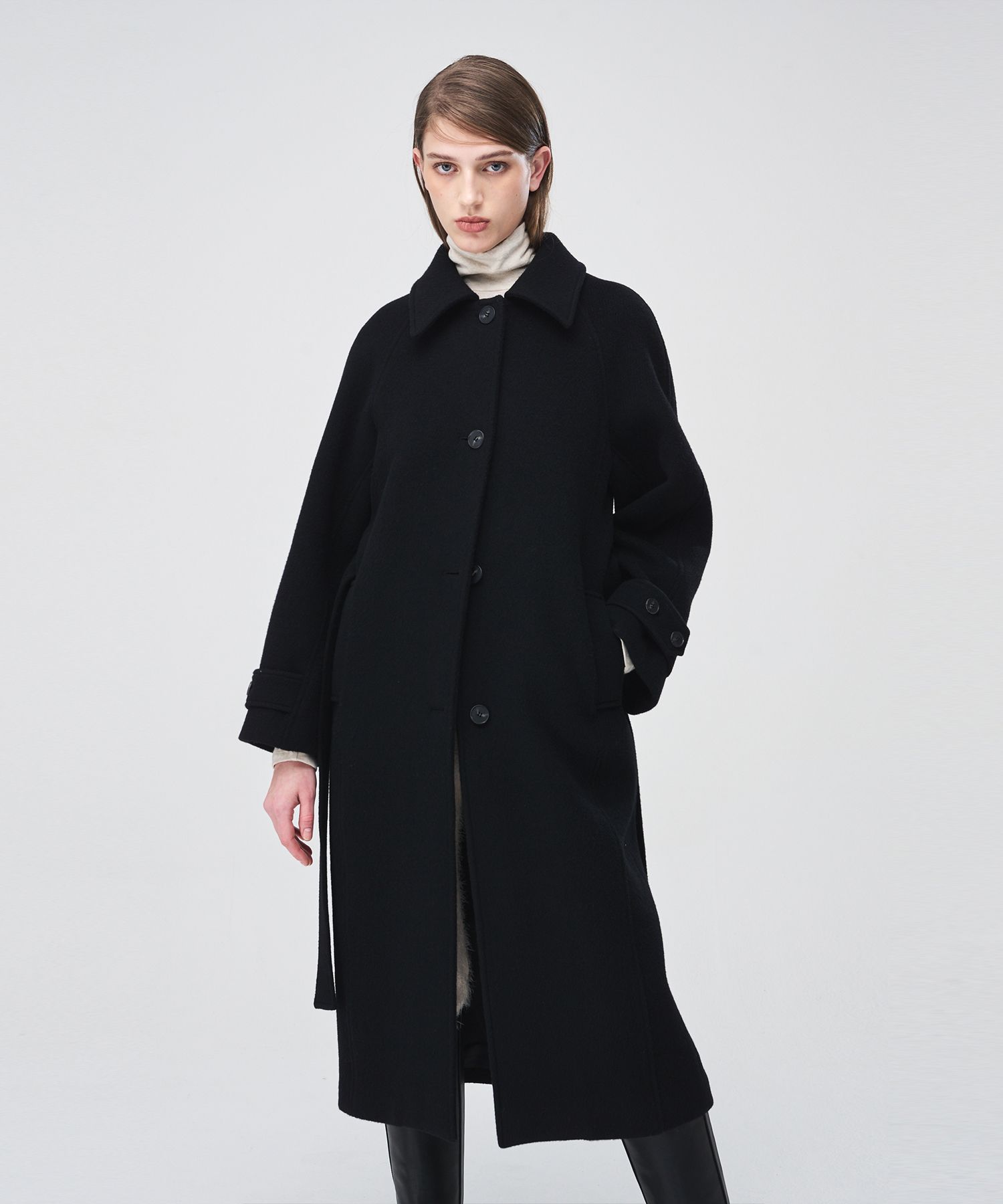 SINGLE RAGLAN COAT Ⅱ REVERSIBLE BLACK – ANATOMICA NAGOYA