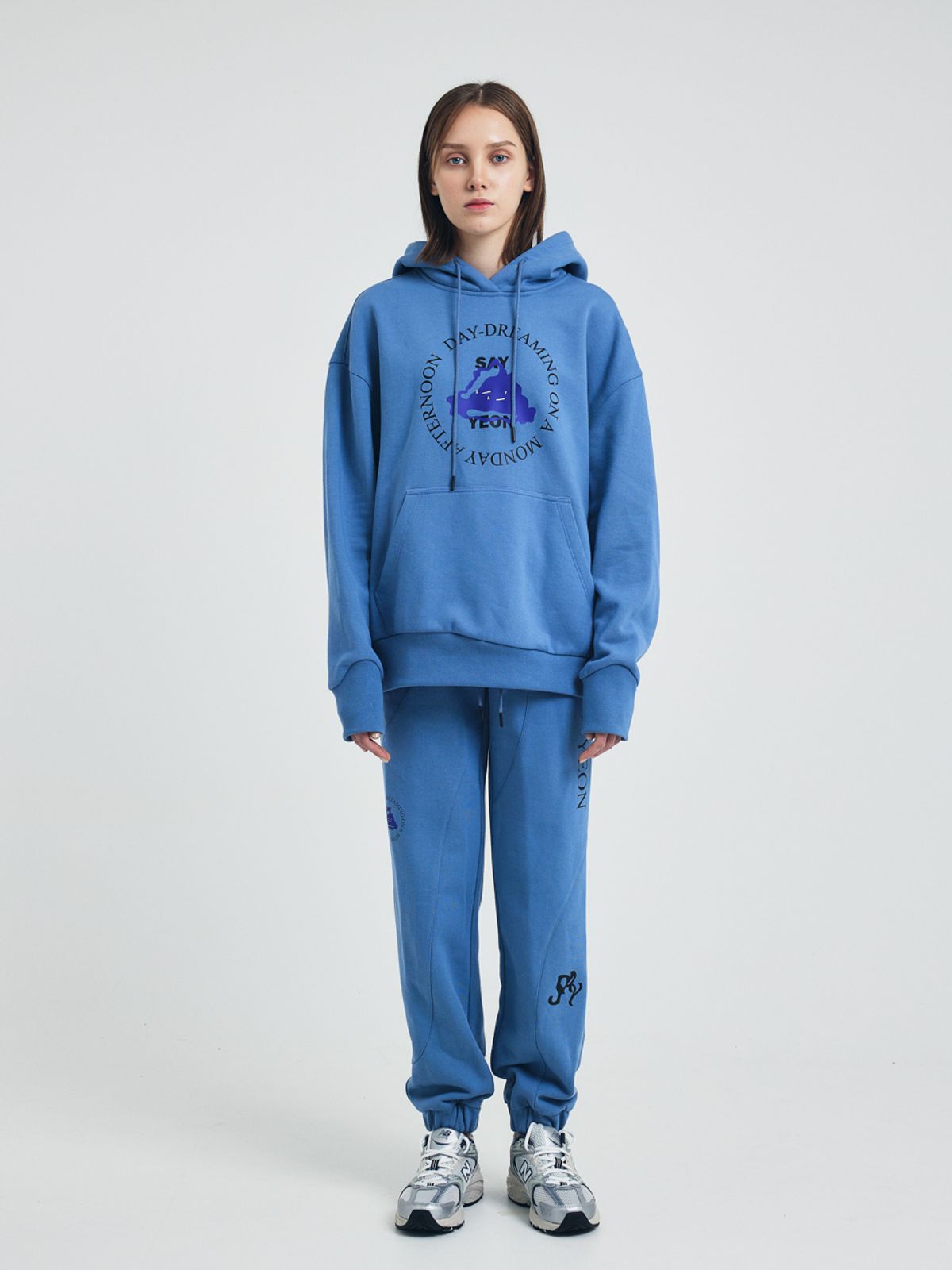 쎄이연(SAYYEON) Wave Rib Cloud Hoodie Blue