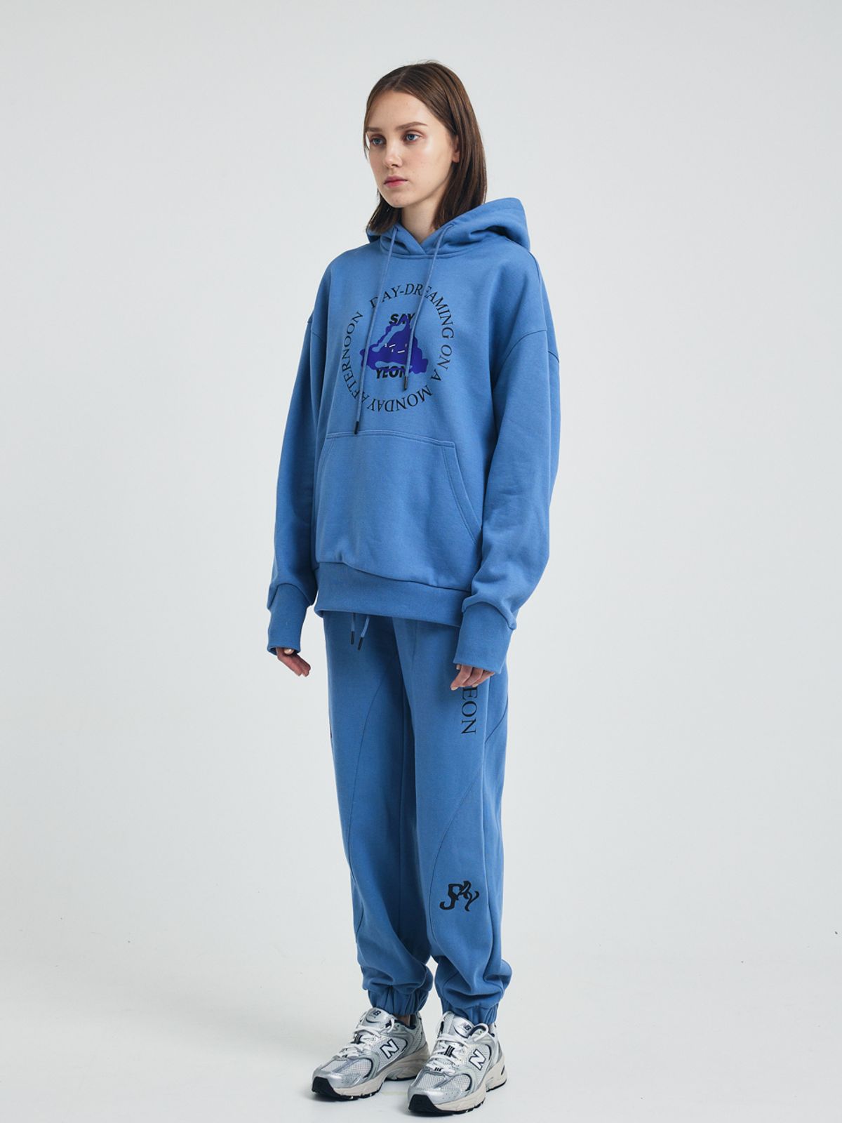 쎄이연(SAYYEON) Wave Rib Cloud Hoodie Blue