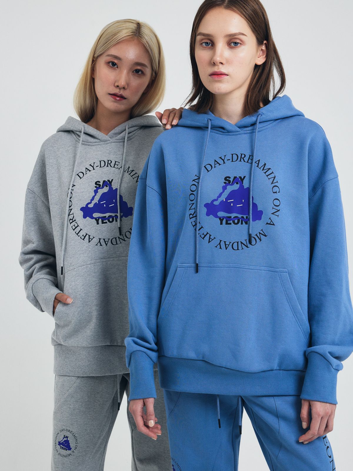 쎄이연(SAYYEON) Wave Rib Cloud Hoodie Blue