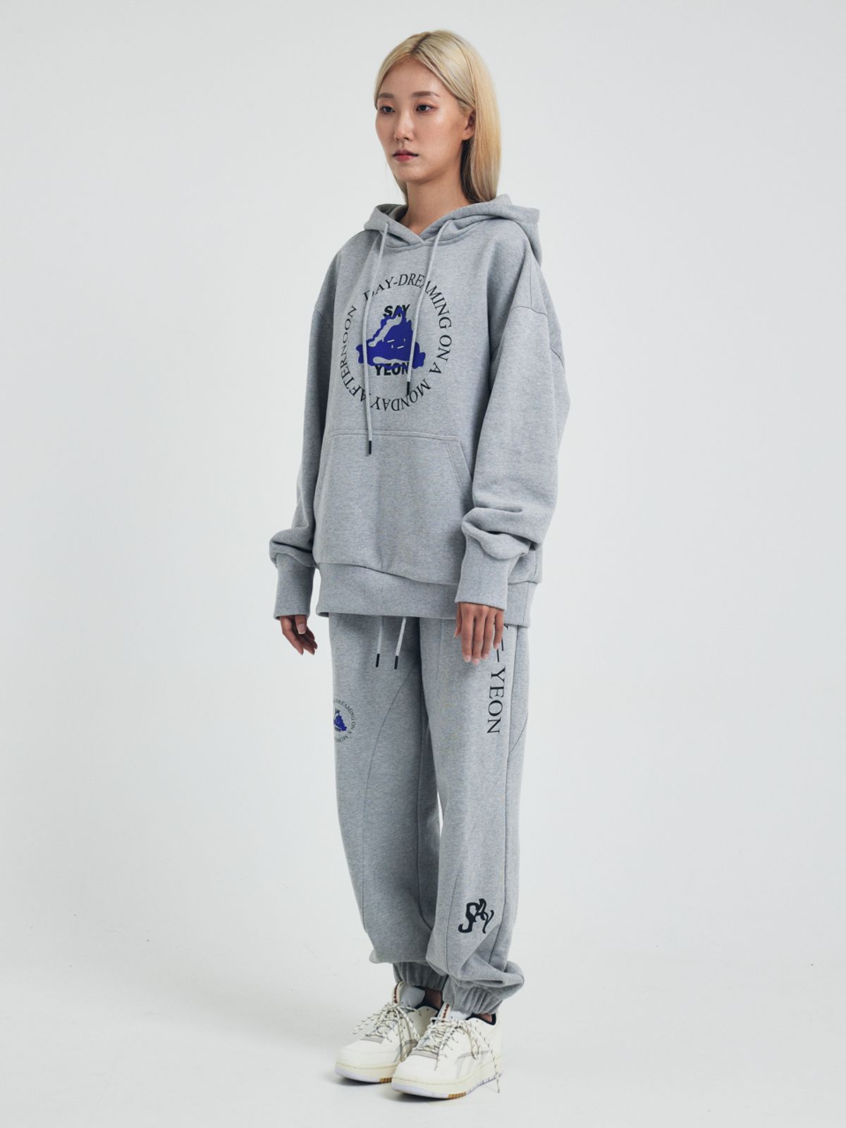 쎄이연(SAYYEON) Wave Rib Cloud Hoodie Melange Grey