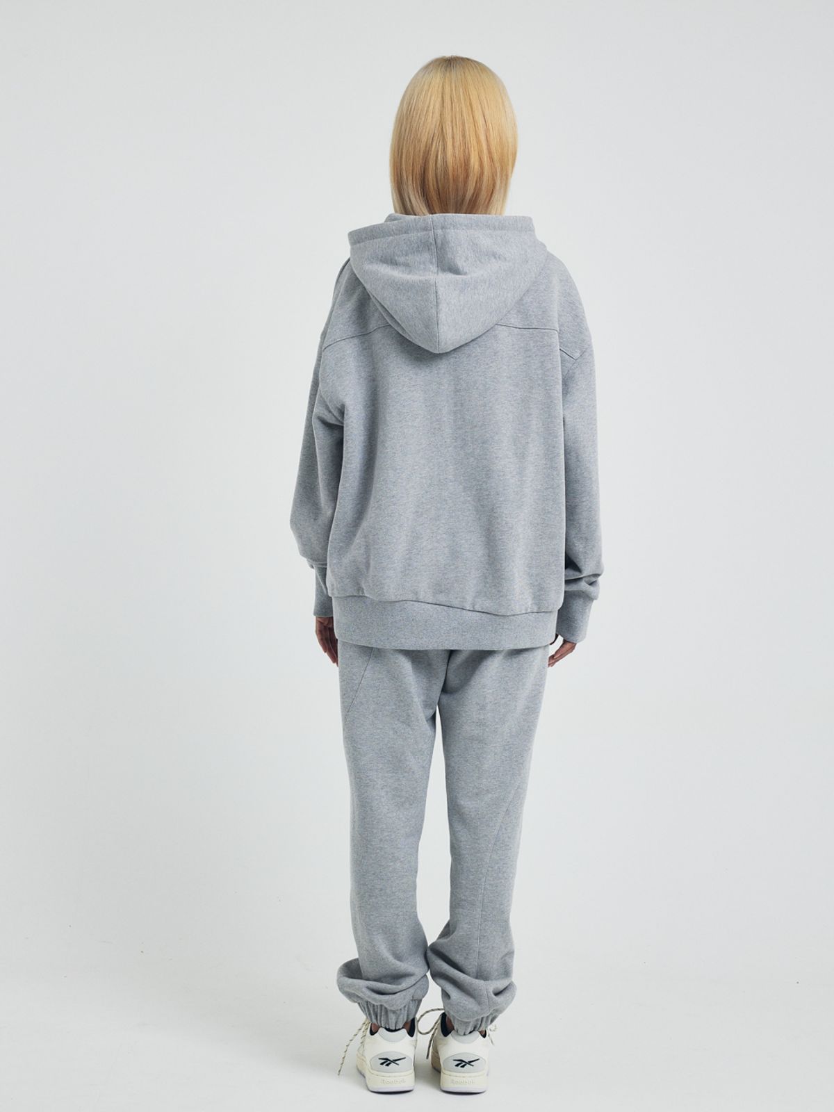 쎄이연(SAYYEON) Wave Rib Cloud Hoodie Melange Grey